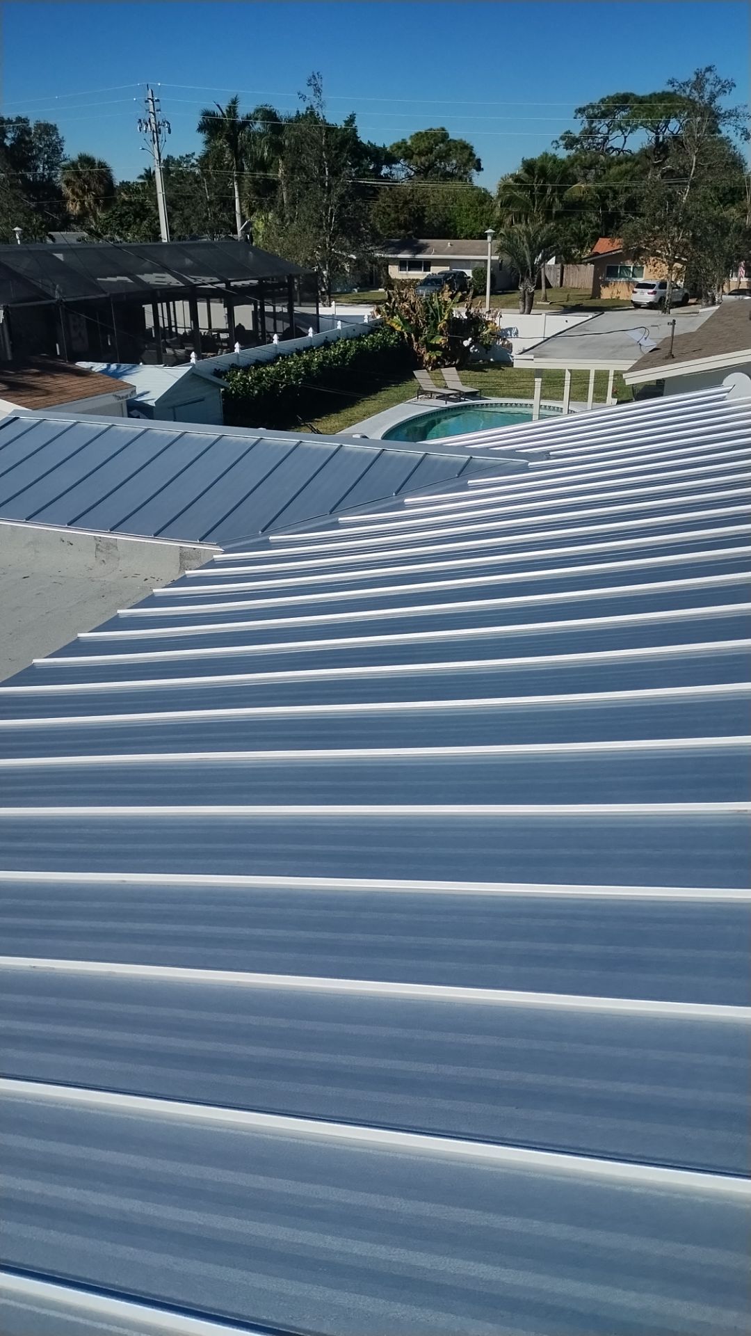 Residential Roofing Installation using 1" Nail strip metal roof by BLUES BROTHERS ROOFING