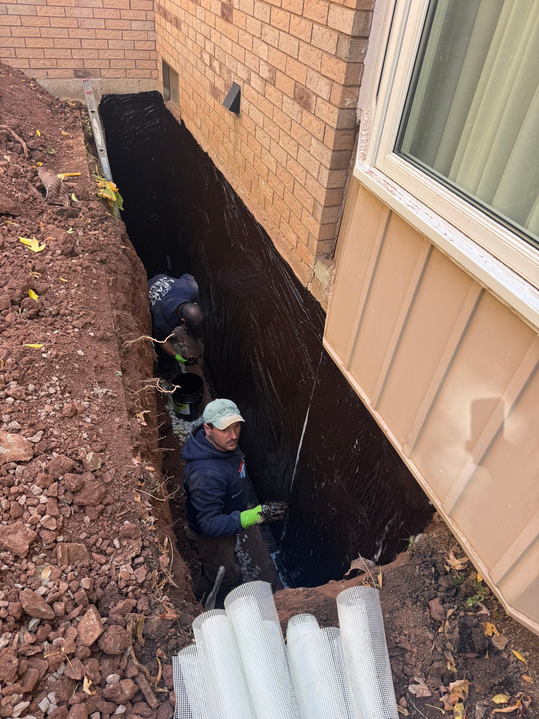 Full House Exterior Waterproofing and Foundation Membrane Installation in Oakville by Canada Waterproofers Inc