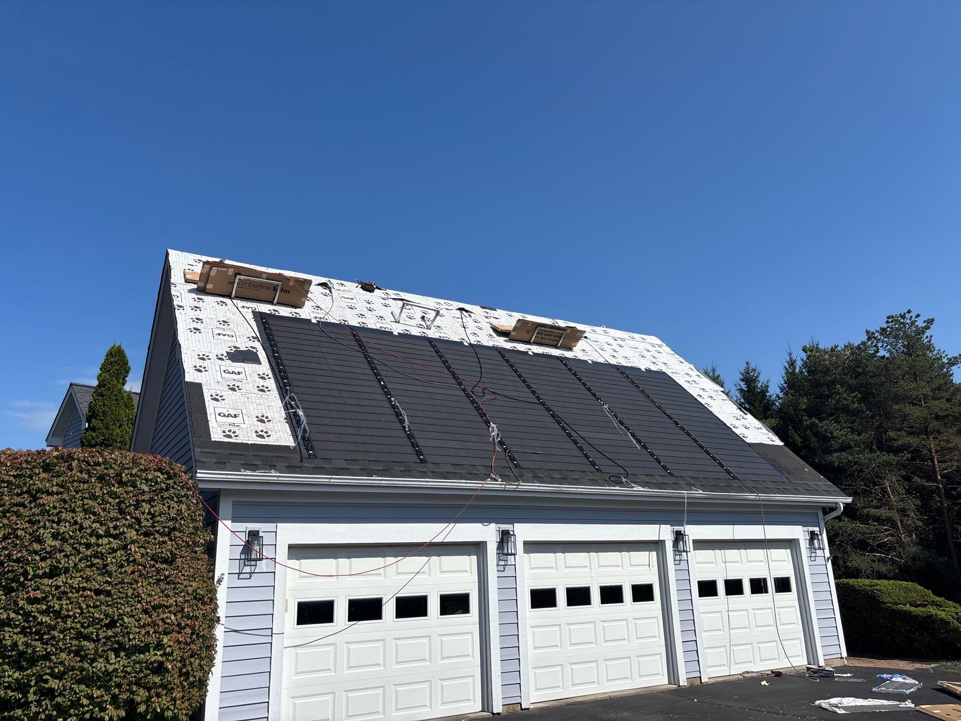GAF Timberline Solar Roof Installation in Pittsford, NY by American Home Contractors