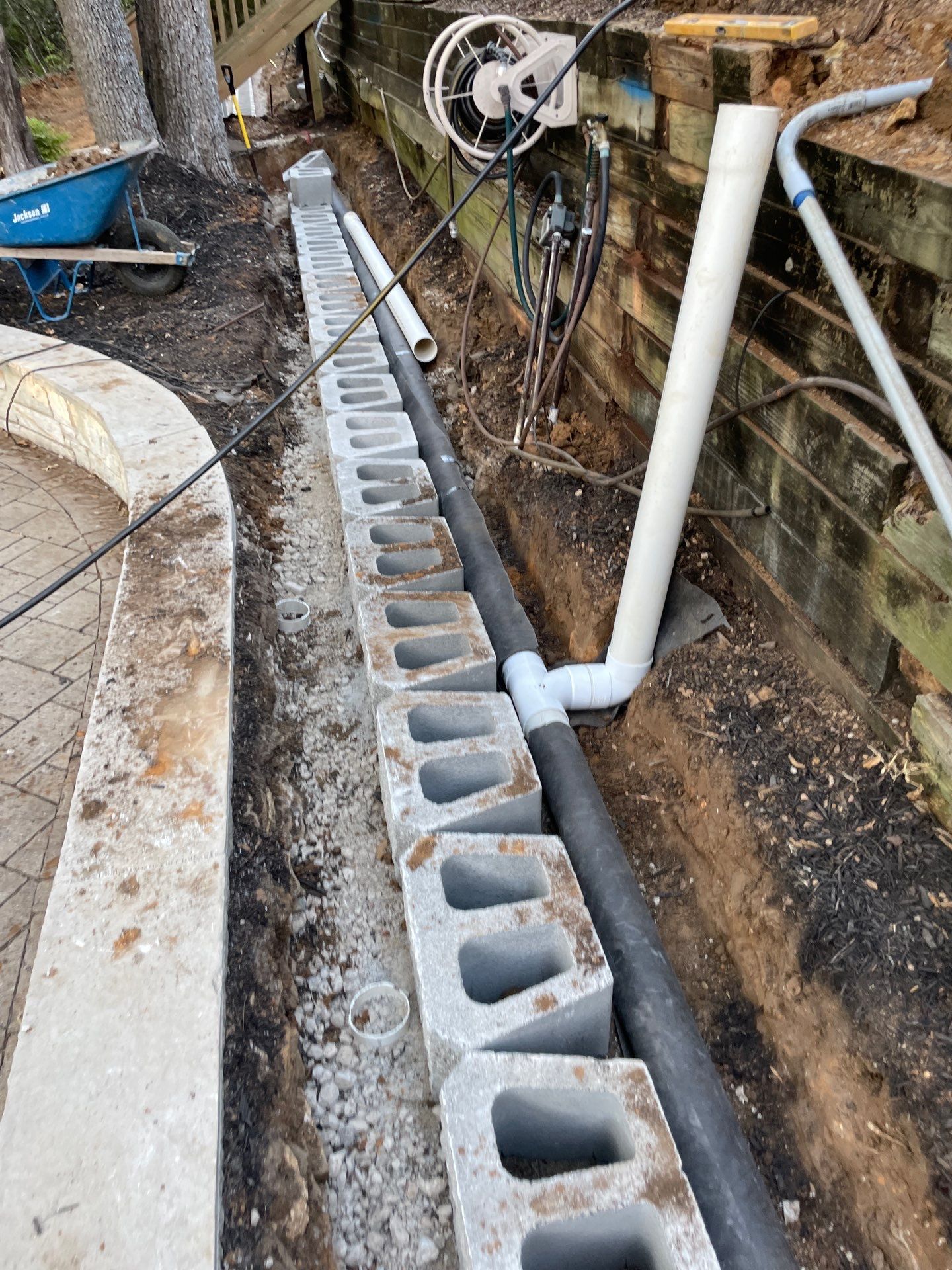 In Progress Retaining Wall Project by Peterson’s