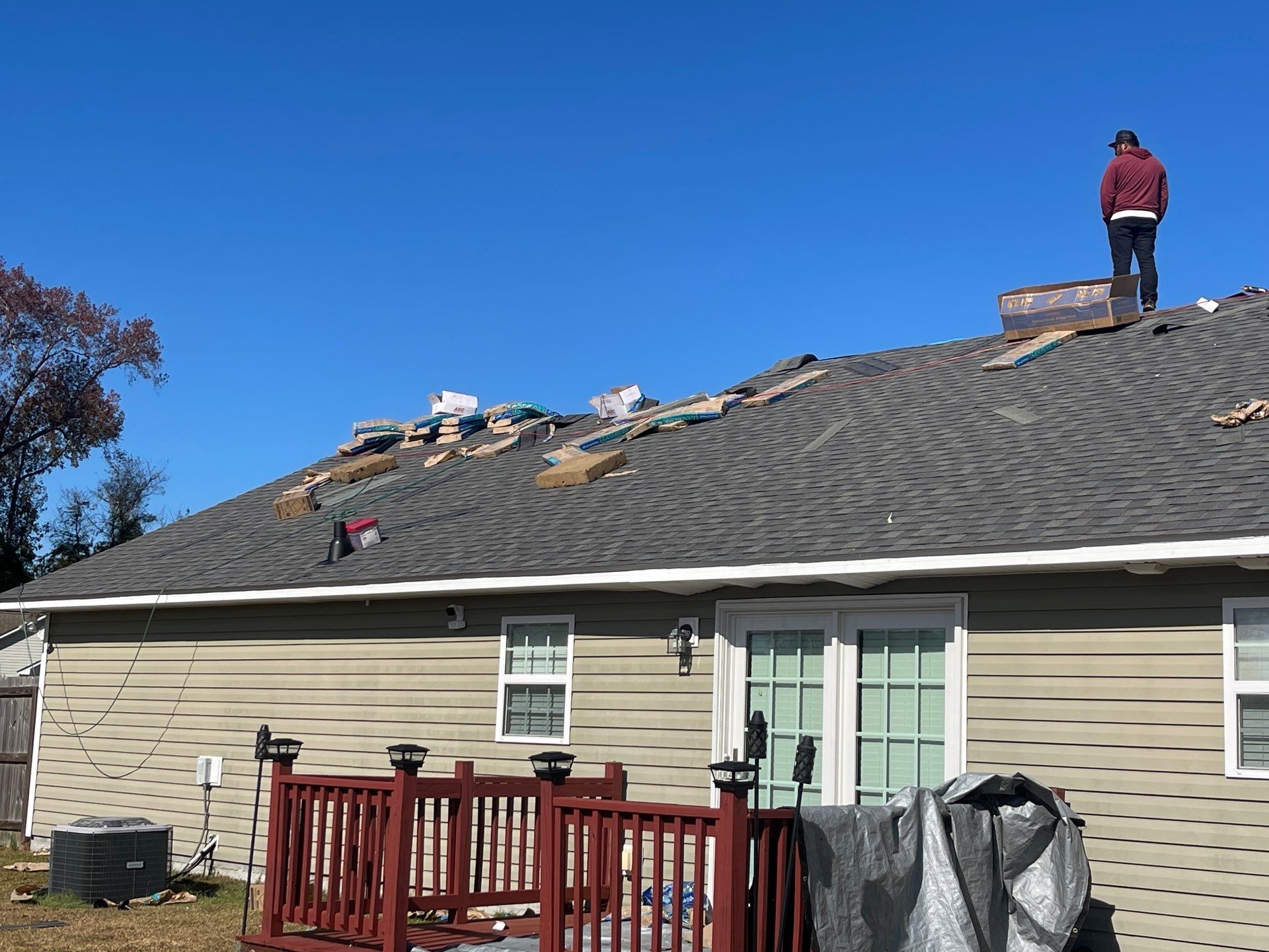 Roof Replacement using CertainTeed Shadow Hip & Ridge Driftwood by RGR Construction and Roofing, LLC