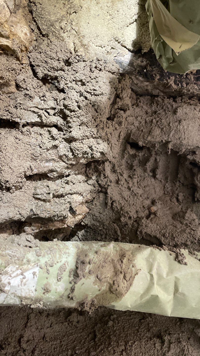 Parge Coating Drew's Stone Foundation by Waterproofing Northeast