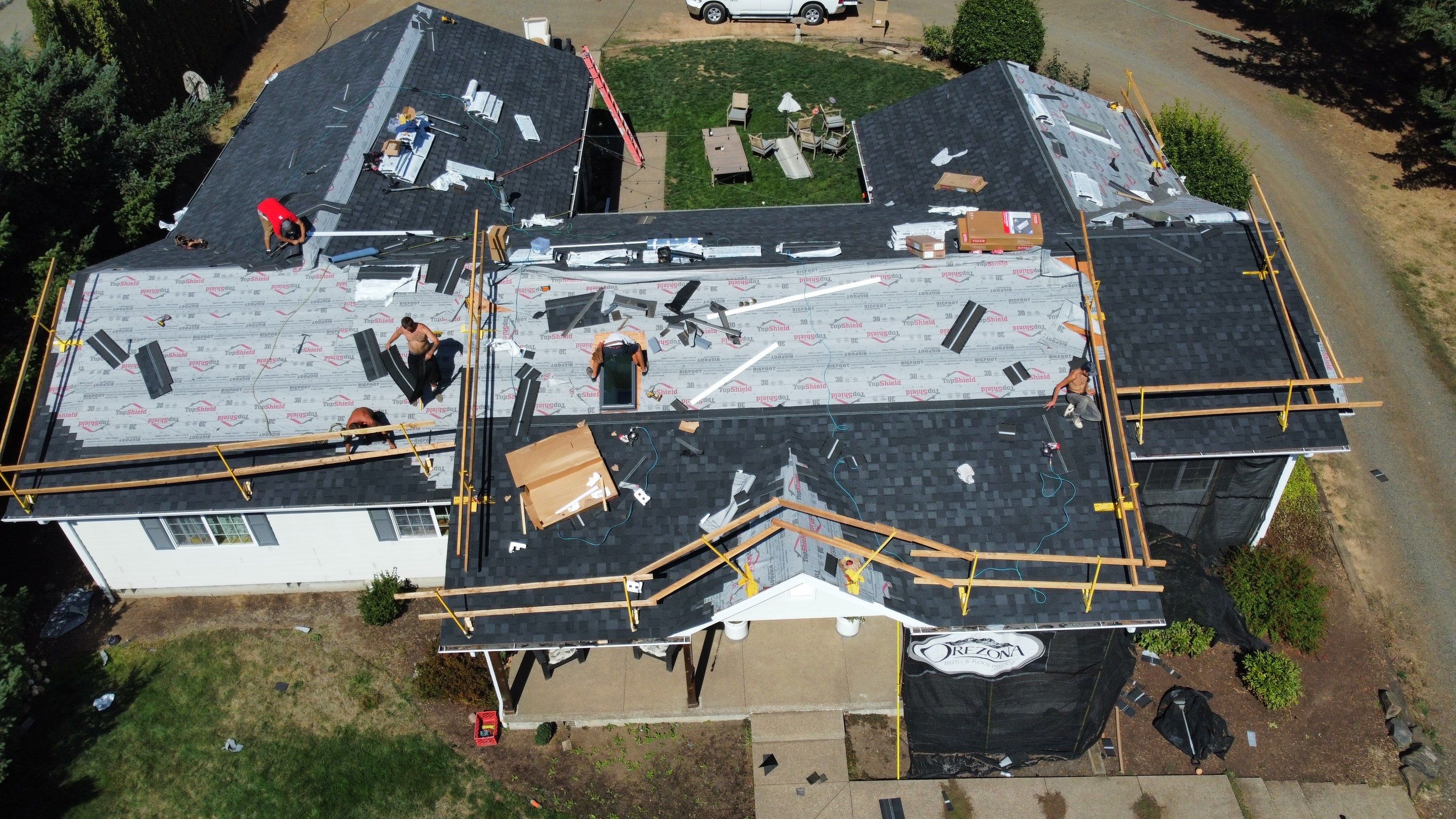 Residential Roofing Installation using IKO Dynasty (Color: Granite Black) by Orezona Building & Roofing Company, Inc.