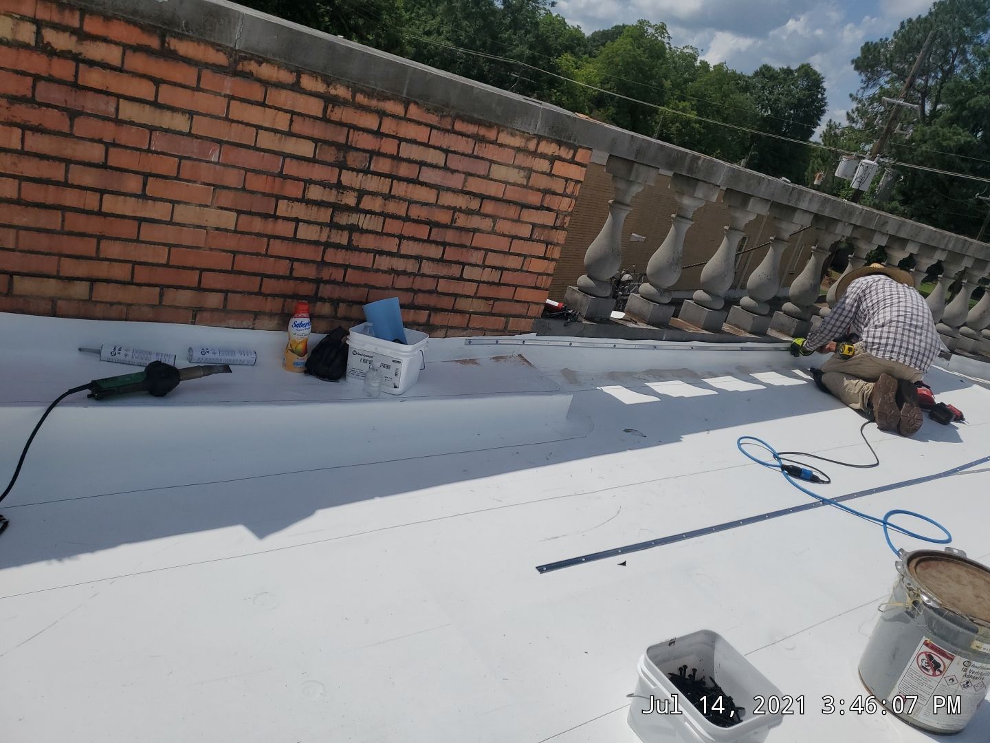 Commercial Roofing Installation using 50 mil PVC by Hostetler Roofing