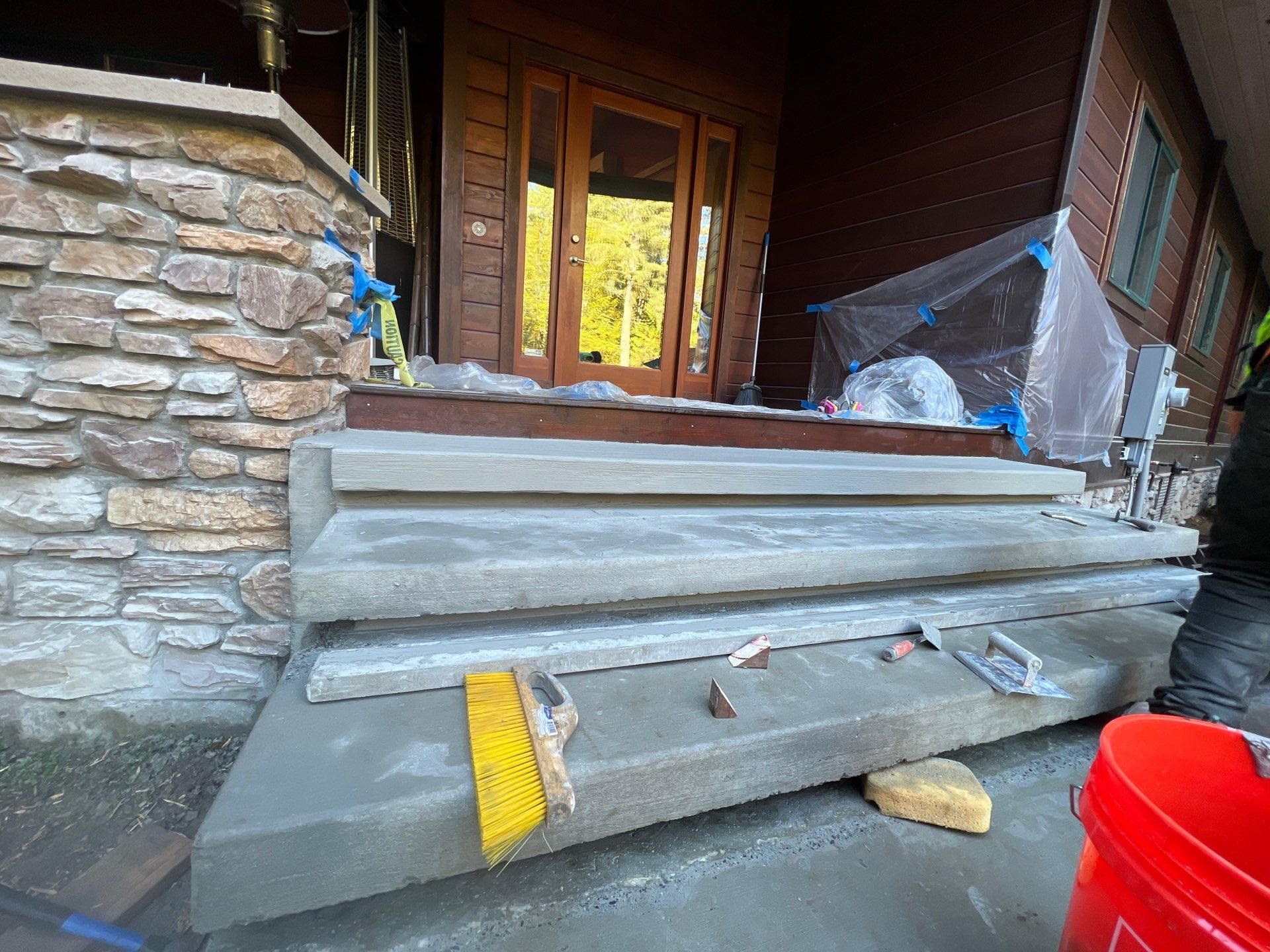 Pia | Custom Concrete Driveway, Walkway & Floating Steps by Jireh Asphalt & Concrete Inc 