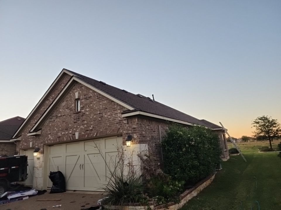 Insurance Claim Roof and Gutters using GAF Timberline HD Barkwood by Tex-Line Roofing
