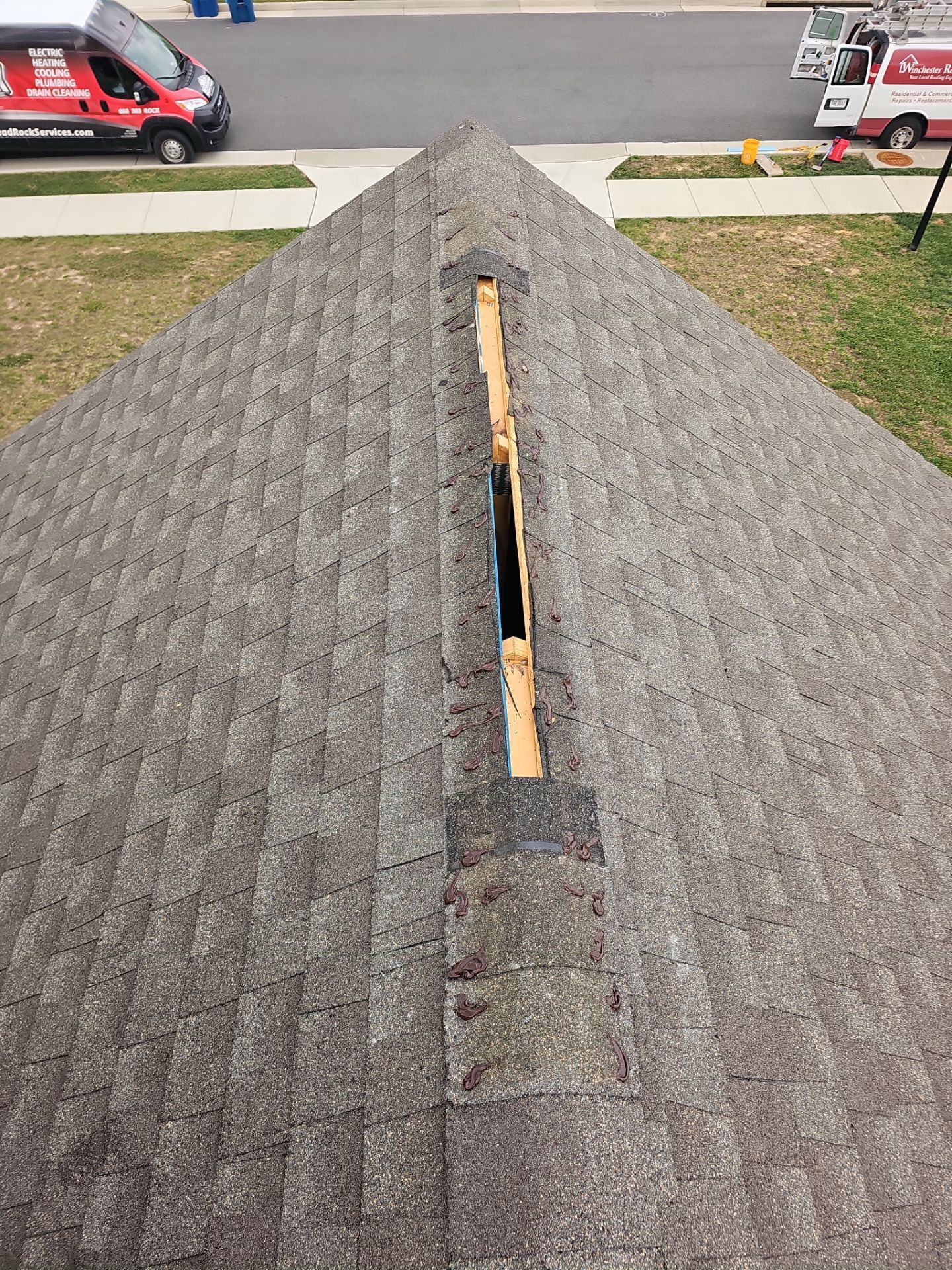 Roof Repair - Ridge Vent, Vent Flashing Boot, and Slate Vent Replacement by Winchester Roofing