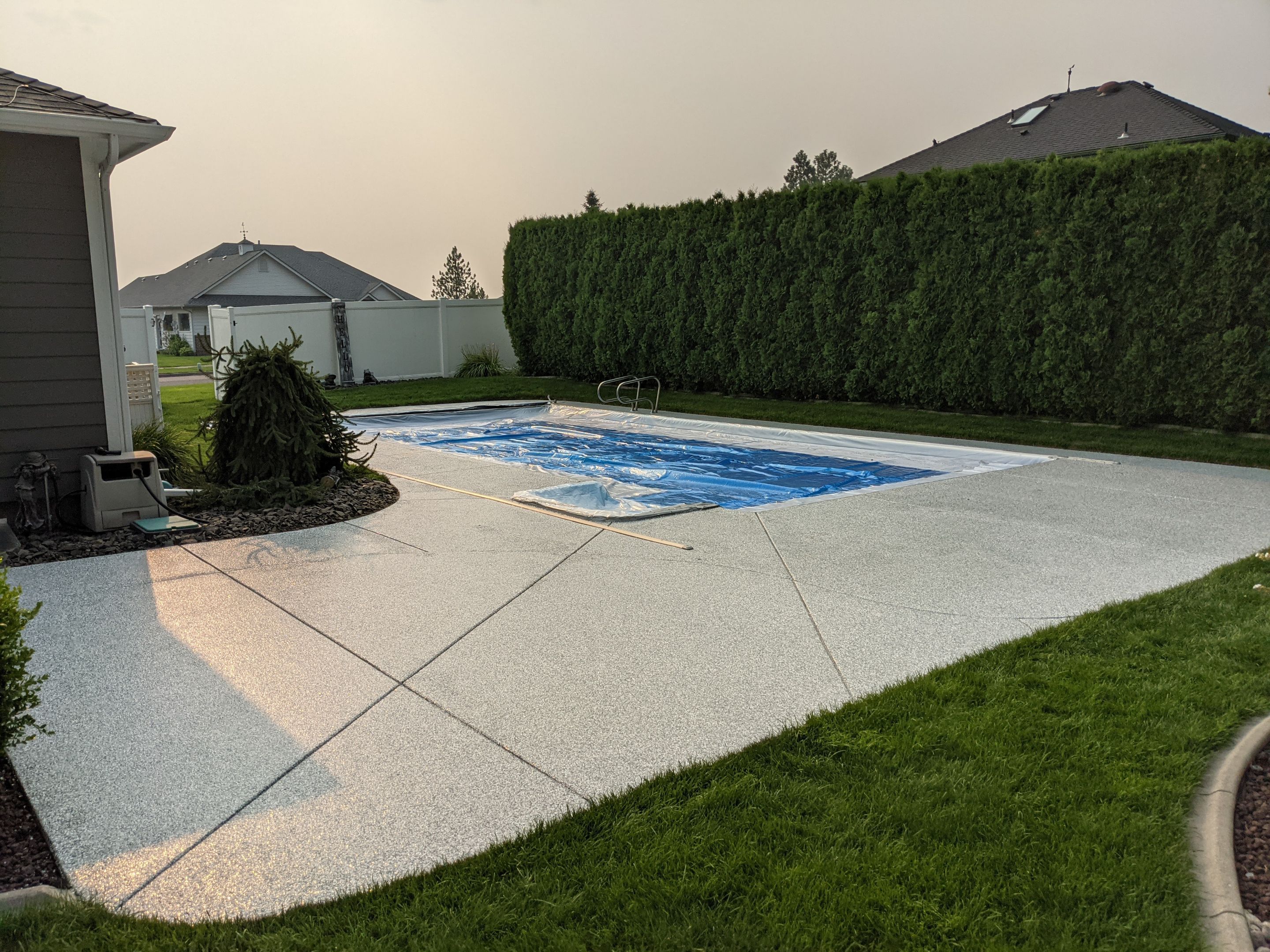 Pool Deck Transformation using Slate Stone by Croc Coatings, LLC