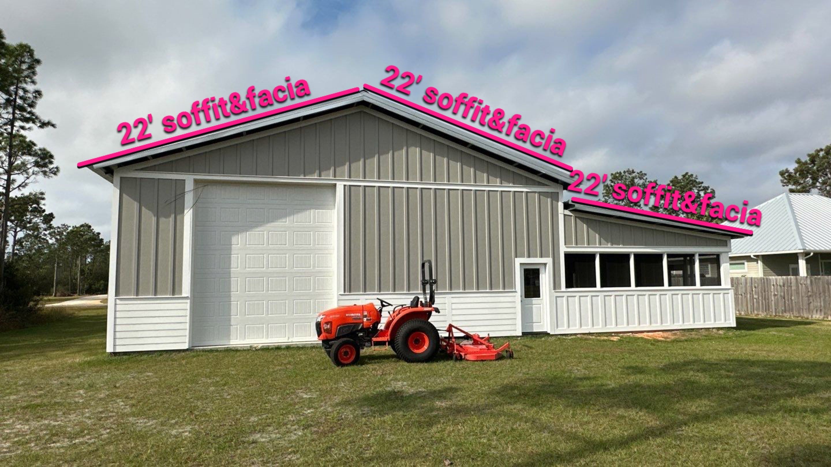 Soffit and Fascia on a metal building by Gutter Professors