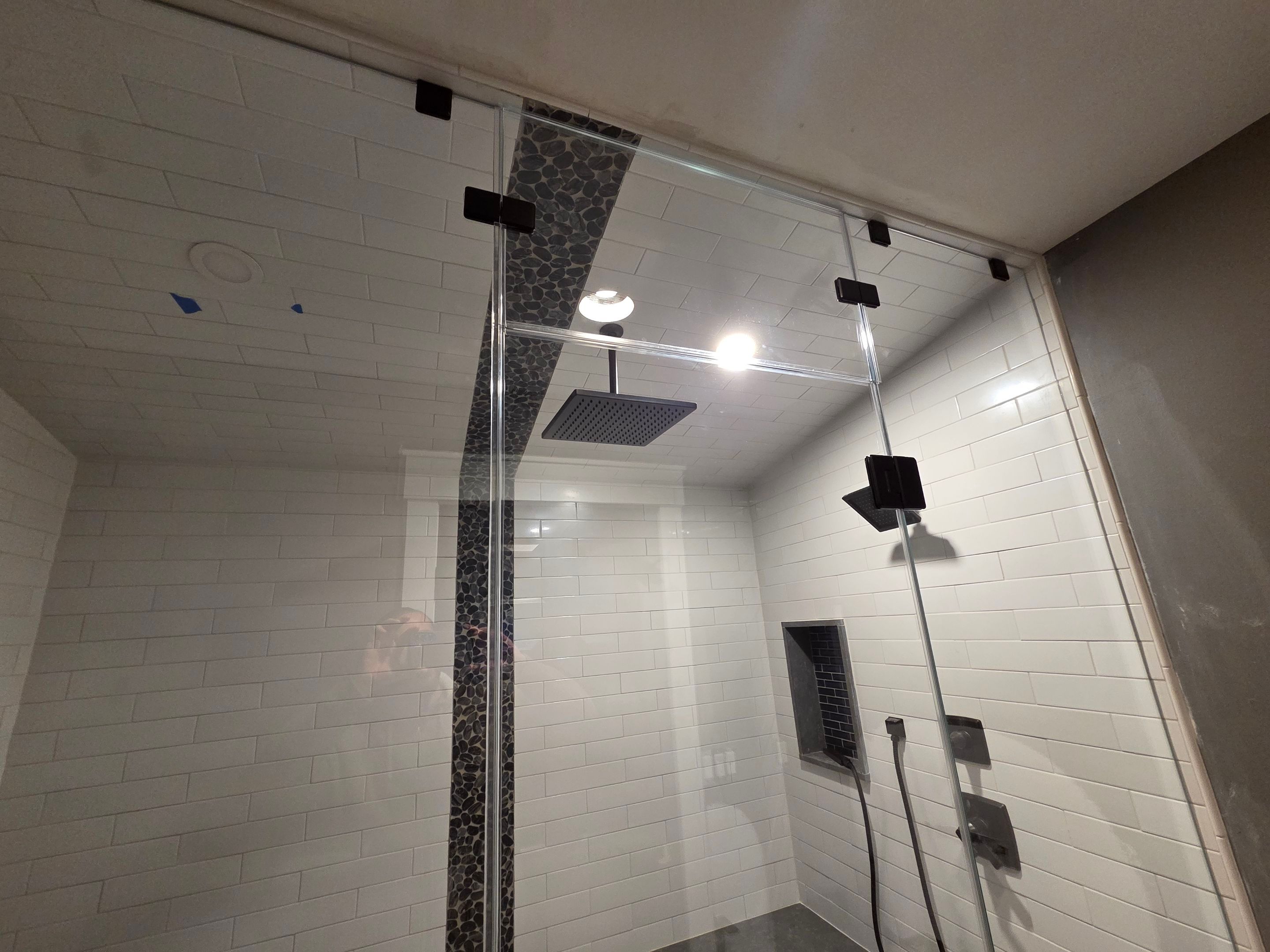 Steam Shower using Tempered Low Iron Shower Glass by Cheshire Glass Company