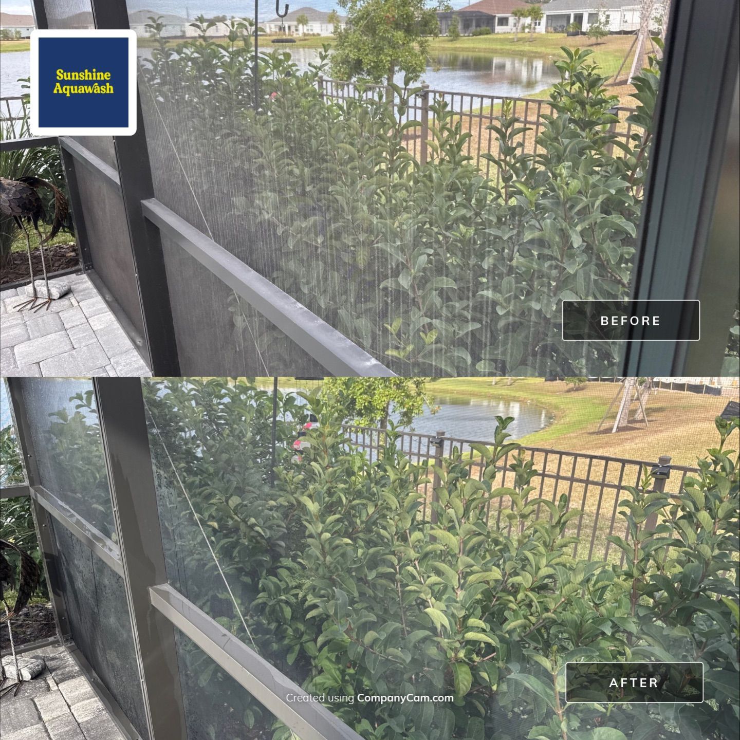 Construction debris on Pool Cage Screen Enclosure Cleaning by Sunshine AquaWash