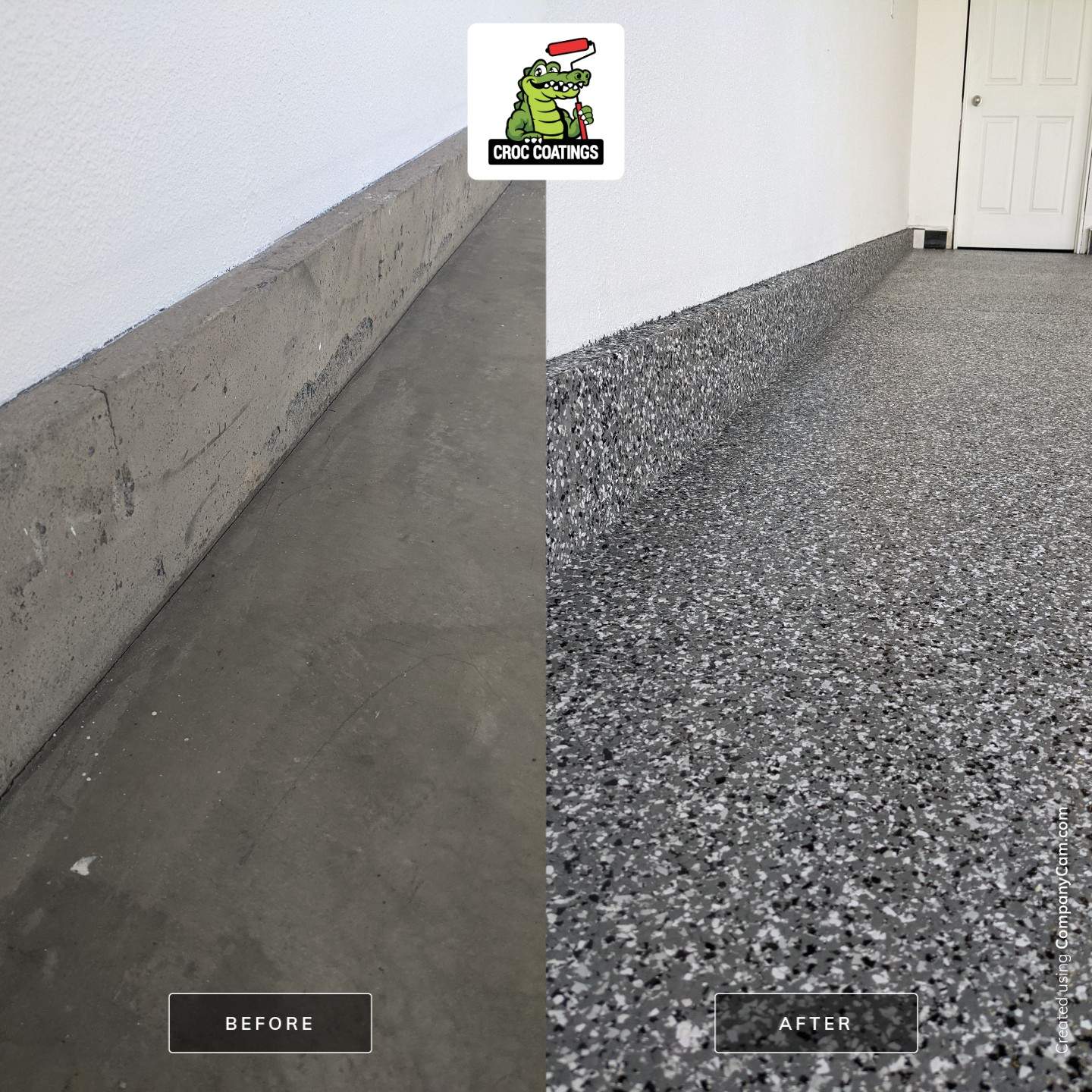 Garage Transformation using Smoke by Croc Coatings, LLC