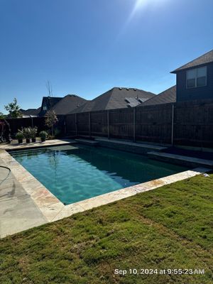 Geometric Pool with Tanning Ledge