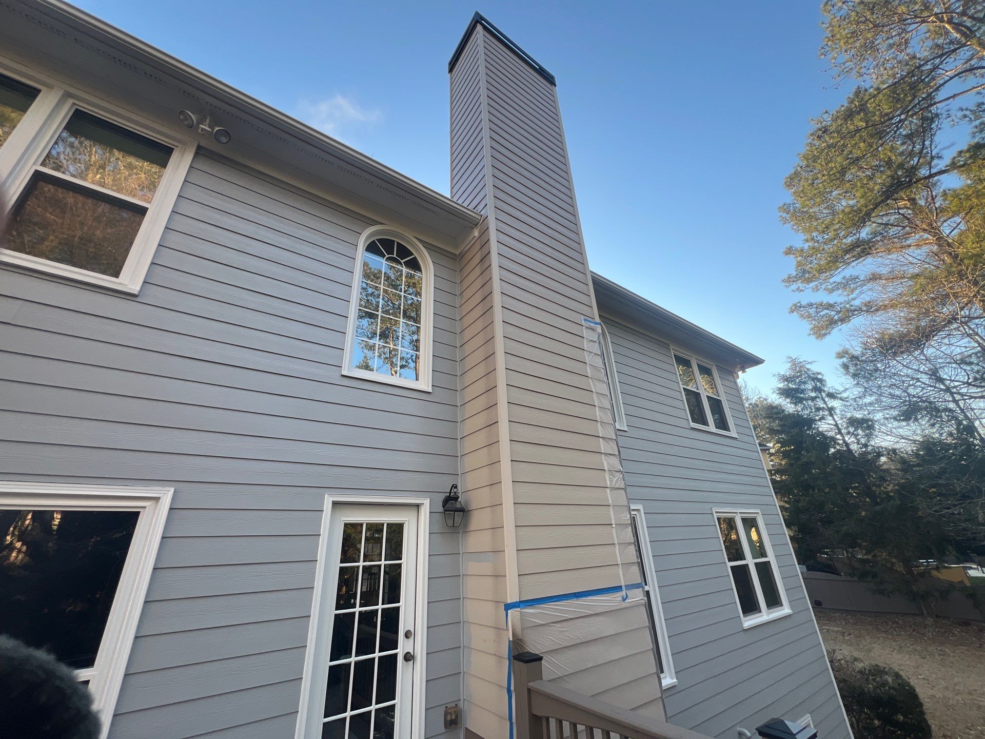 Chimney Siding Reconstruction and Full Exterior Painting in Marietta by Swift Home Renovations