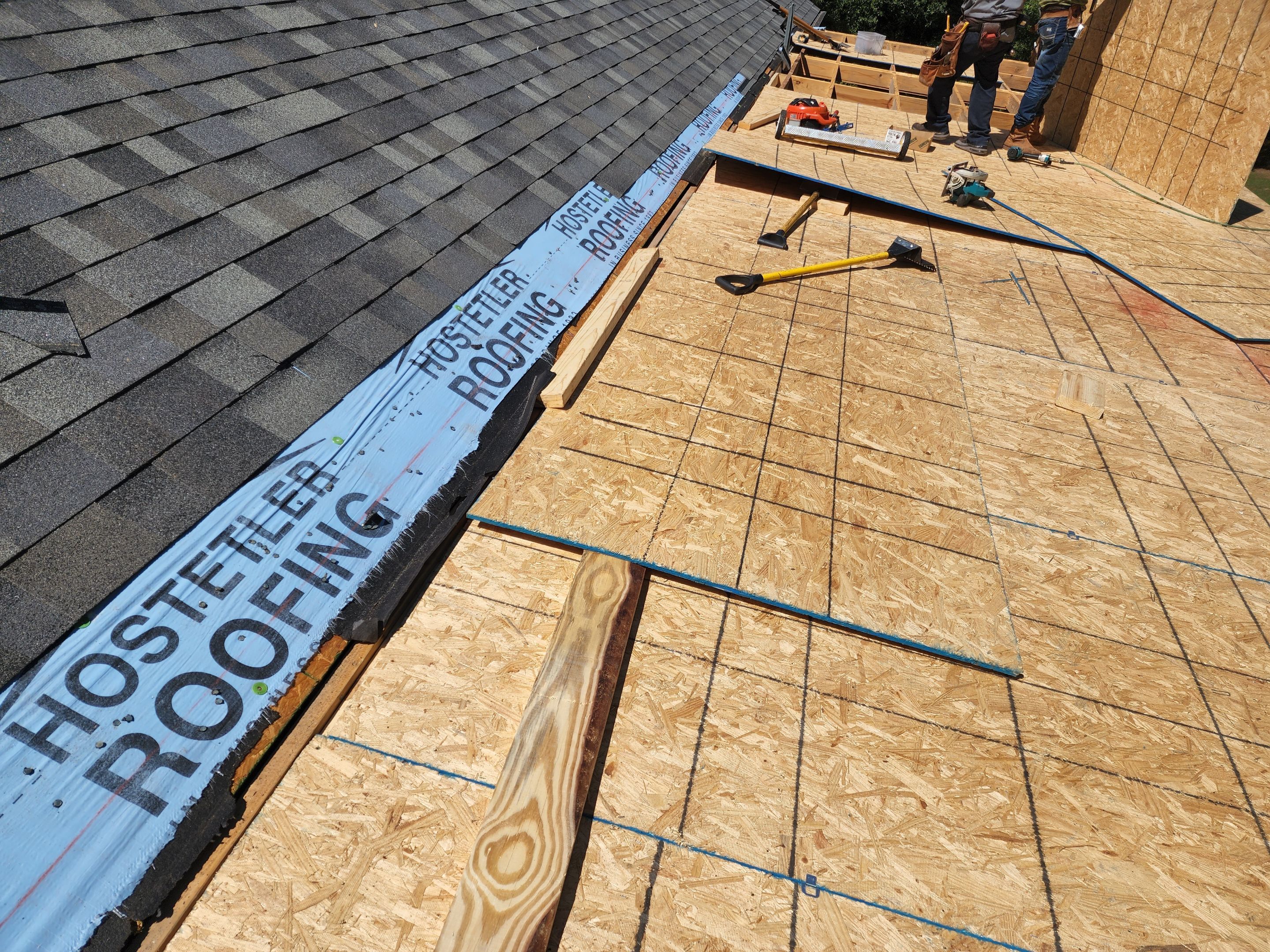 Residential Roofing Installation using Malarkey Architectural Highlander NEX by Hostetler Roofing