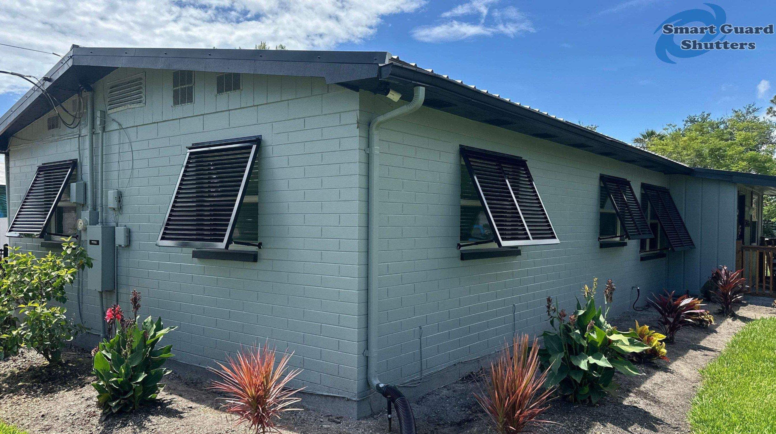 Decorative Bahamas in Jet Black  by Smart Guard Shutters