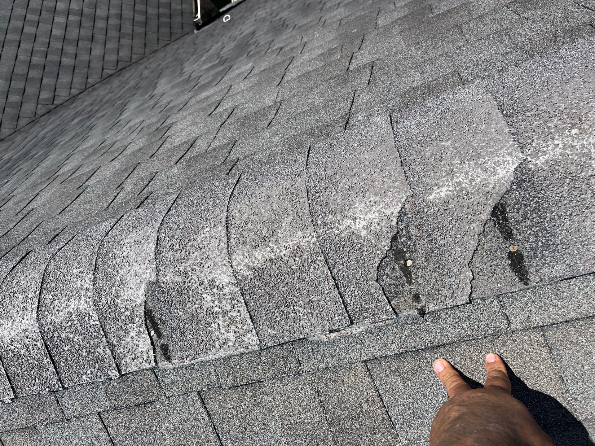 Hail Damage using Owen's Corning Duration (Lifetime) Shingles by Roof Repair Company