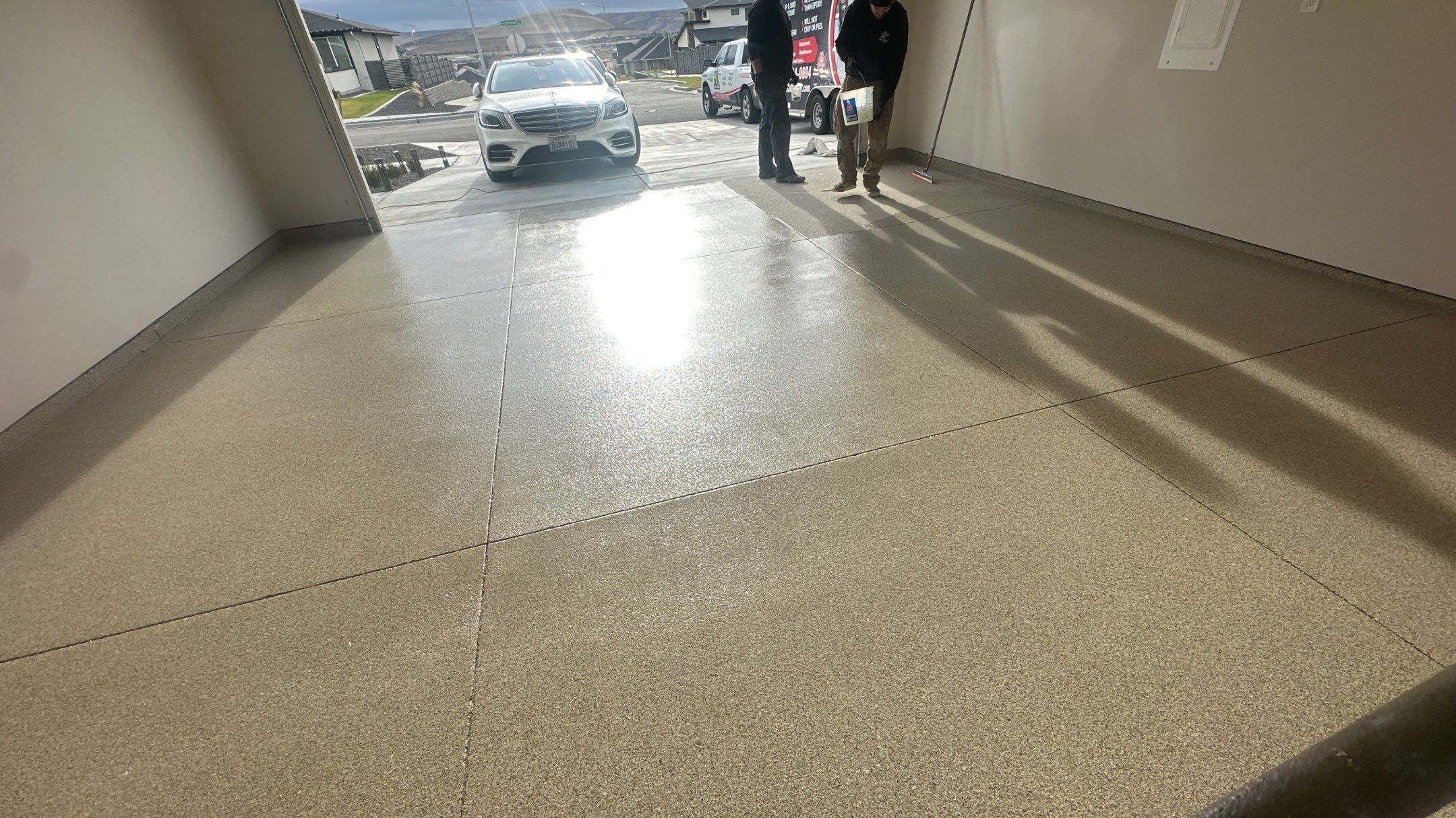 Shop Transformation using Stone/Marble Hybrid by Croc Coatings, LLC