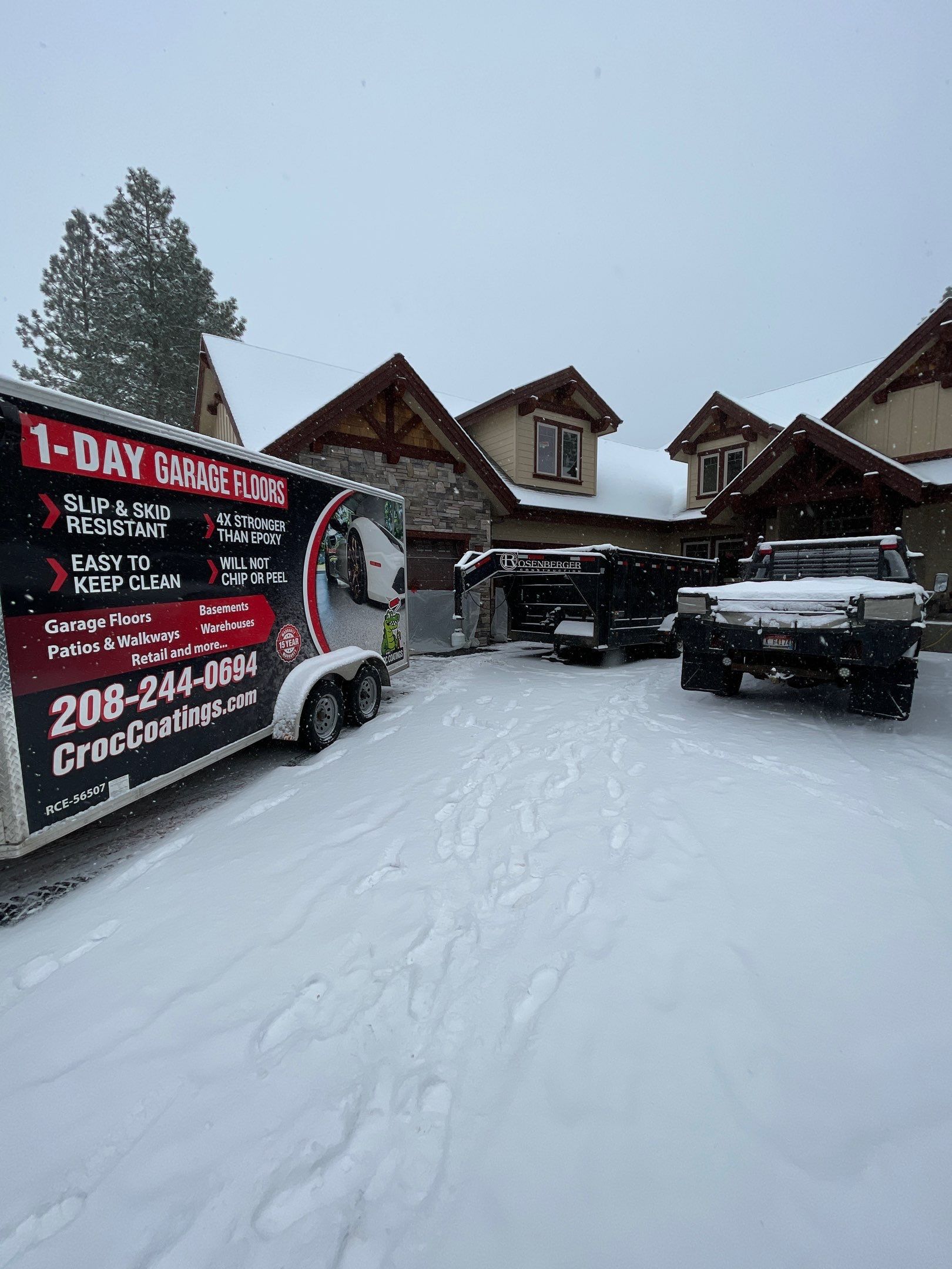 Garage Transformation using Pecan by Croc Coatings, LLC
