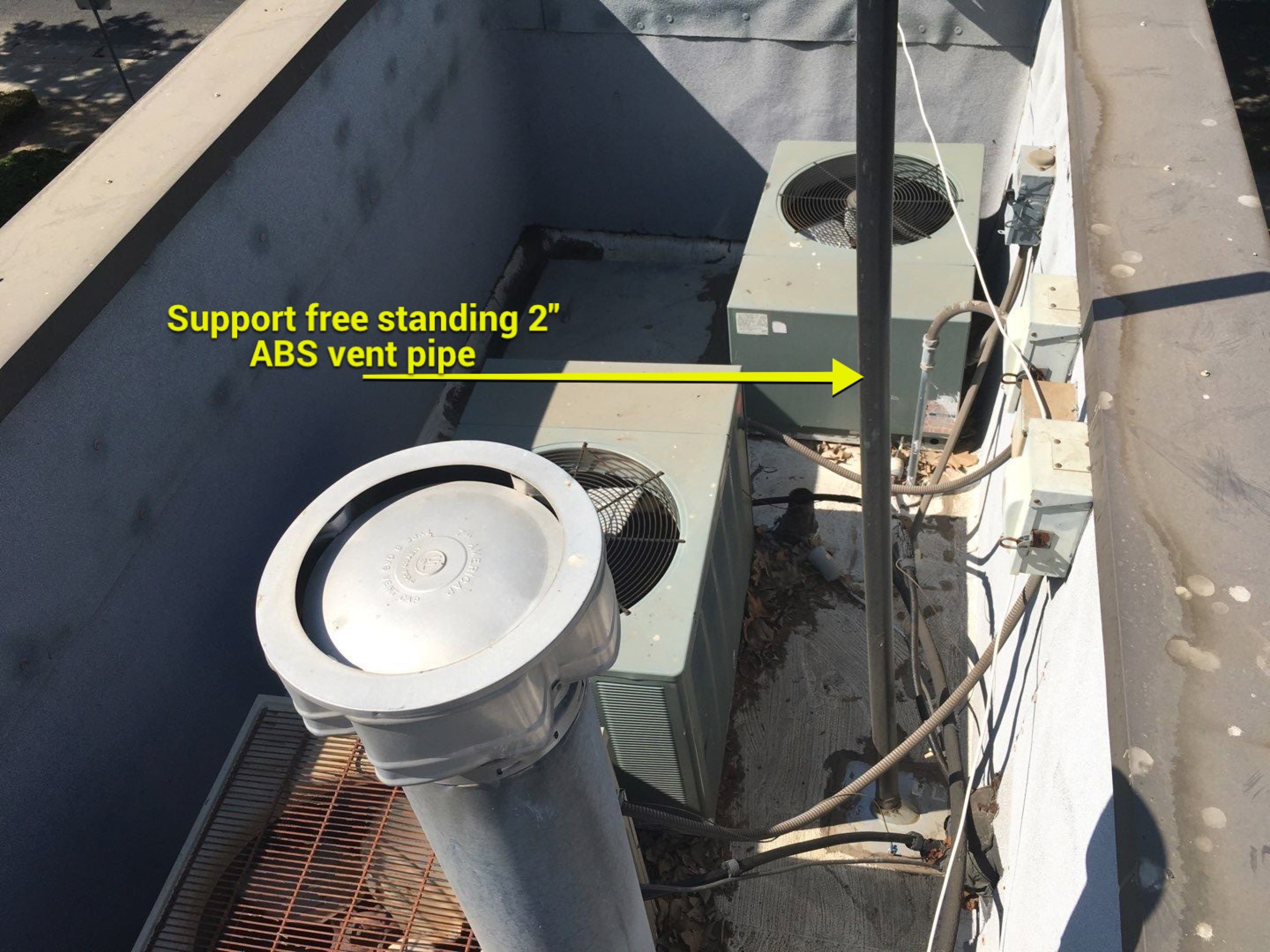 Spray foam and coatings inside commercial building HVAC well using Spray foam and coatings over existing BUR system by Straight Edge Roofing Inc