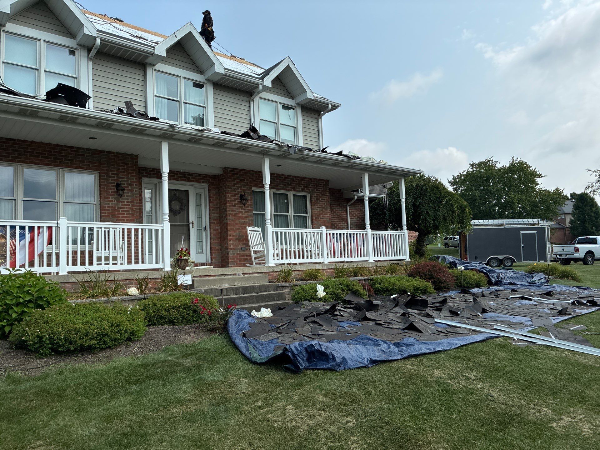 Full Roofing Replacement and Gray Shake Hardie Siding Installation in Butler by Cousins Roofing Siding & Decks