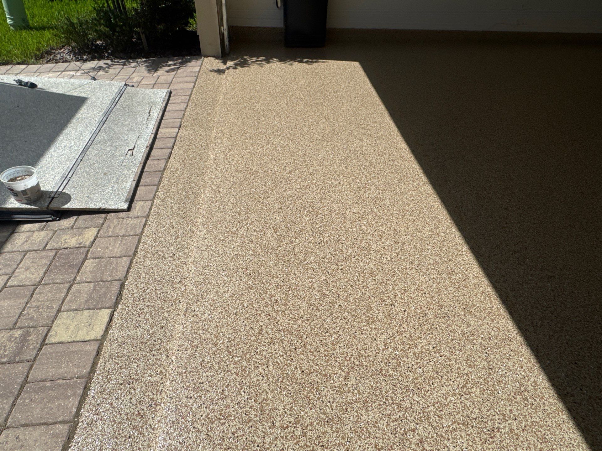 Garage Project in Newberry, FL in Pecan by Cross Creek Concrete Coatings