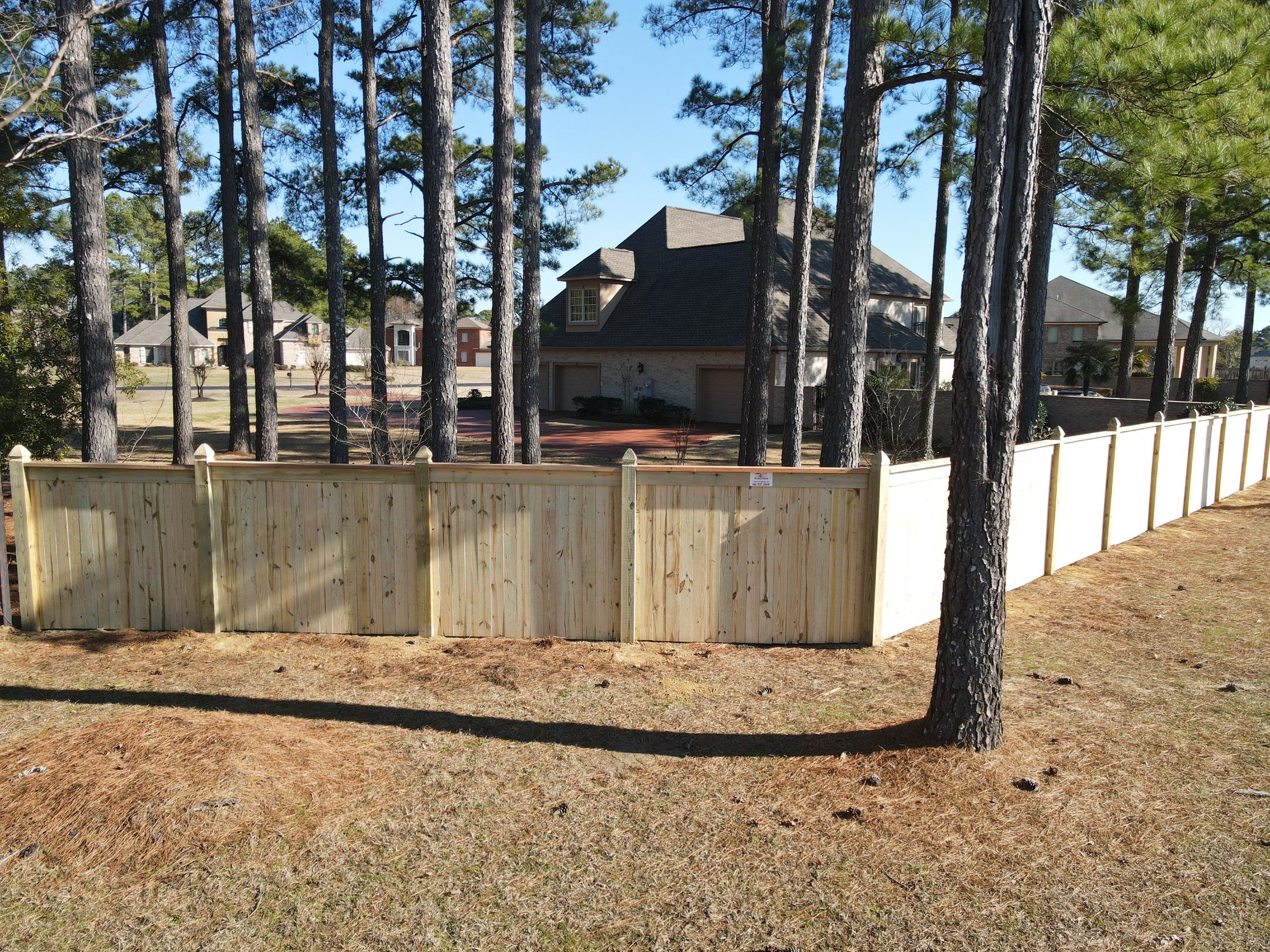 6ft Treated Pine Good Neighbor Fence French Gothic Posts by Roberson Construction LLC