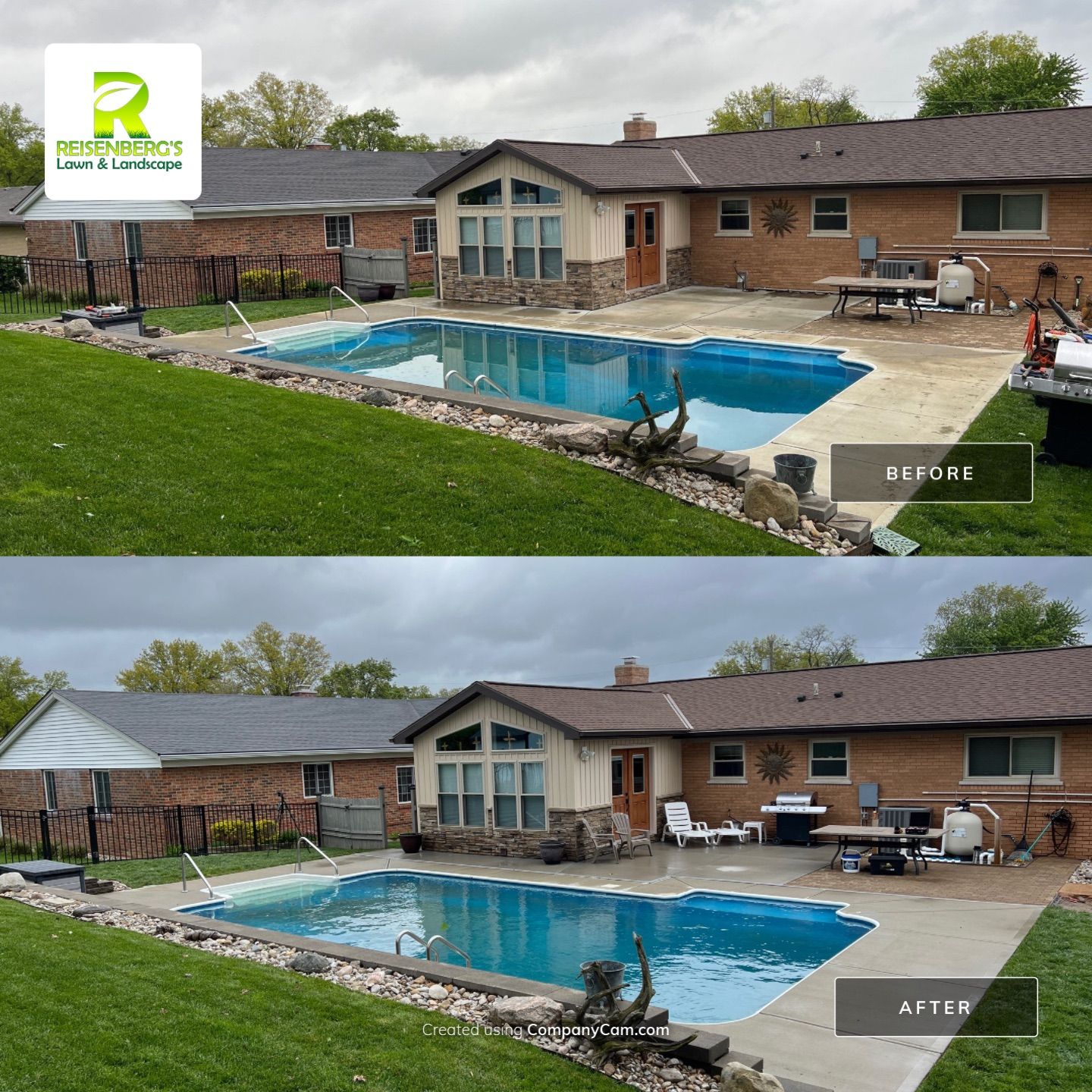 Pressure Washing of Pool Deck by Reisenberg’s Lawn & Landscape, LLC