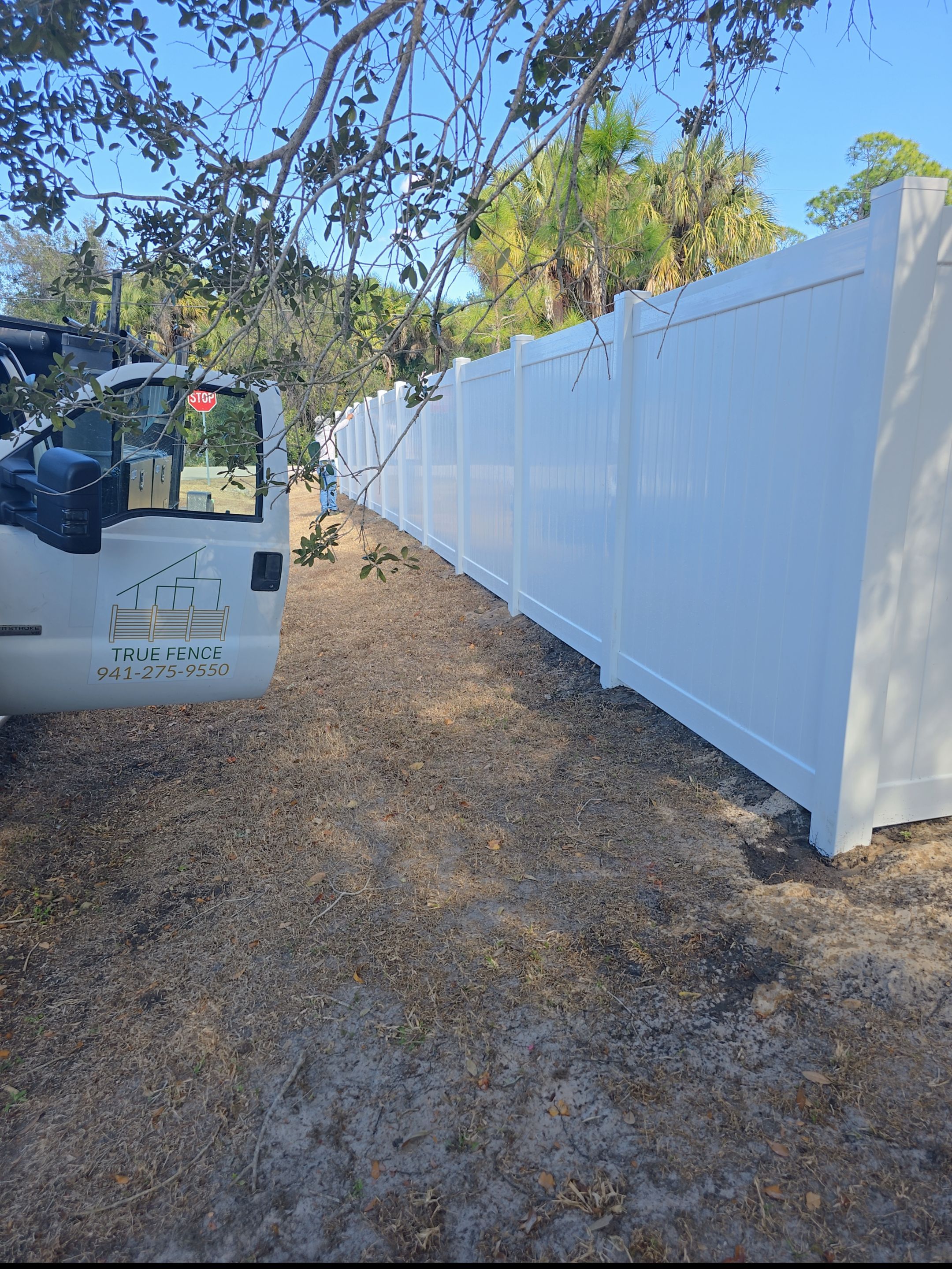 Vinyl Fence with Post Inserts in North Port by True Fence LLC
