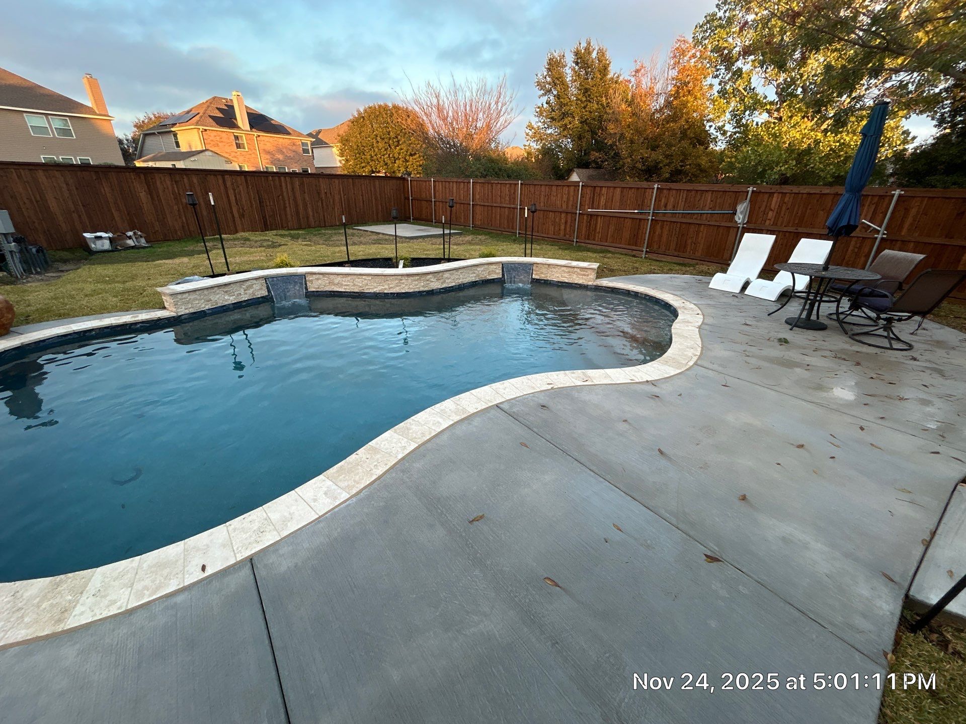 Freeform Pool Remodel with Covered Patio by Pinnacle Pools and Spas - DFW