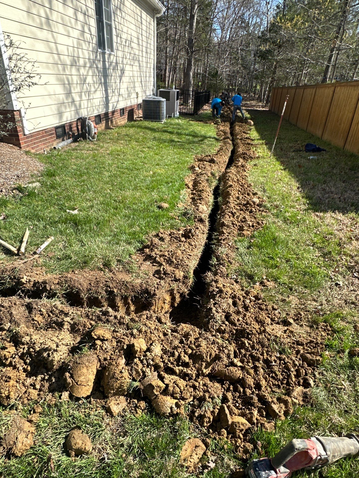 Channel drain installation Durham by Martinez Brother’s Nc Landscaping Inc