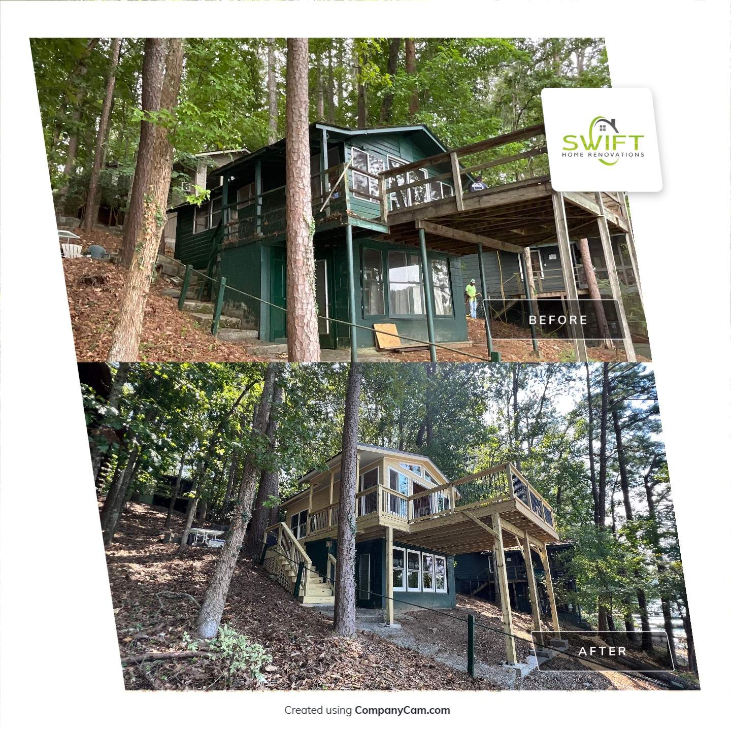 Lakefront Room Addition and Custom Deck Build in Acworth by Swift Home Renovations 