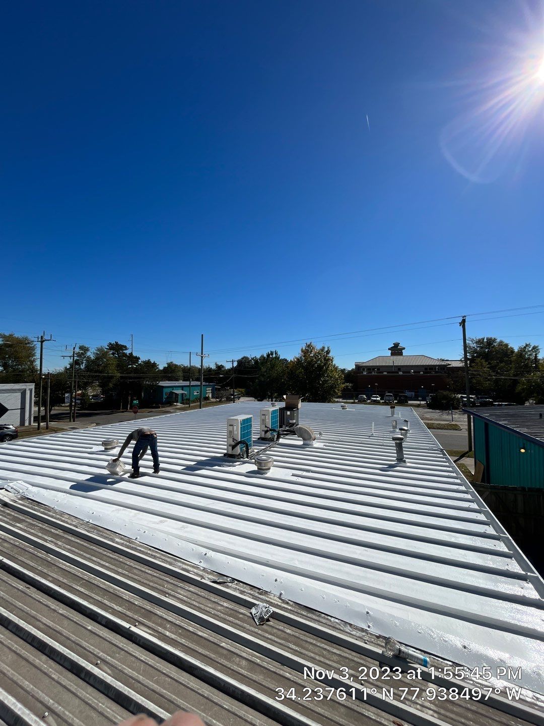 Silicone Commercial Roof Installation- Wilmington, NC by Summit Roofing 