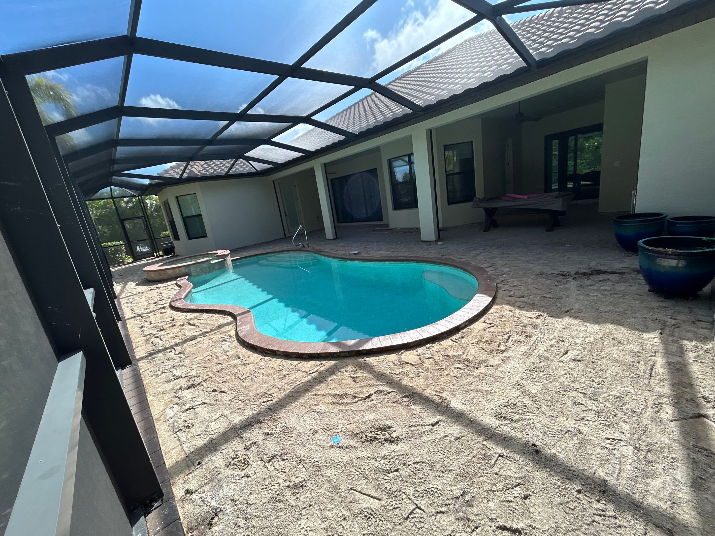Textured Marble Pool Deck - Bonita National Golf & Country Club by Old Town Pavers Llc