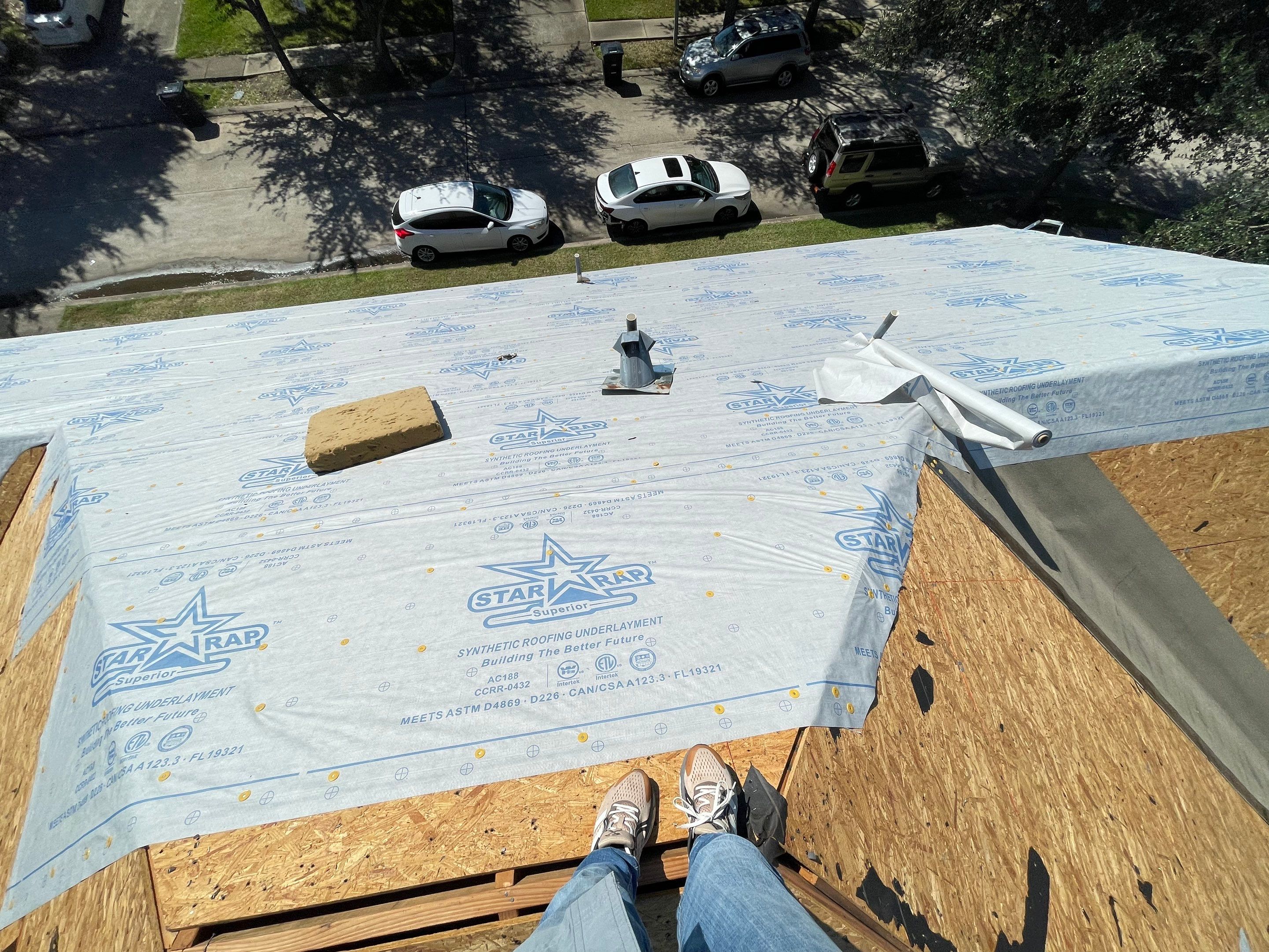 Residential Roofing Installation using Atlas Pinnacle® Pristine Shingles Weatherwood Color by CAP Roofing and Construction LLC