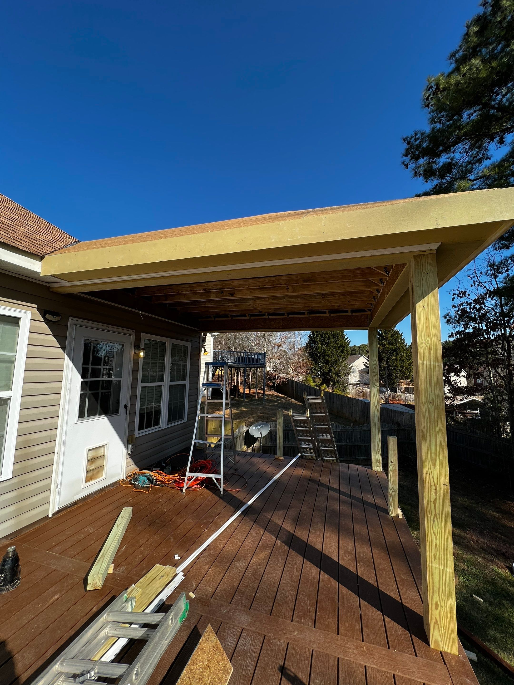 Custom Elevated Deck and Covered Porch Addition in Douglasville by Swift Home Renovations
