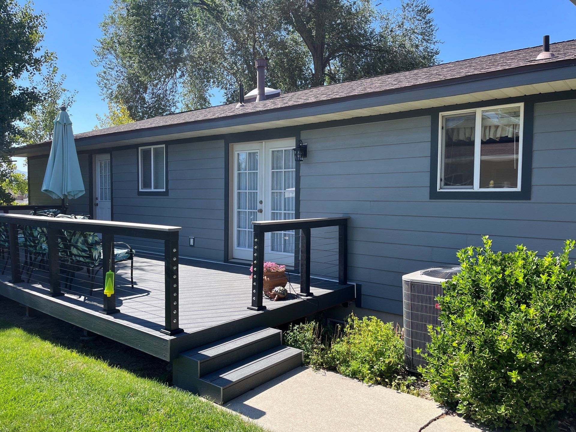 Sandy | Custom Hardie Mixed Profiles | Gray Slate & Iron Gray Trim by Ideal Siding Utah