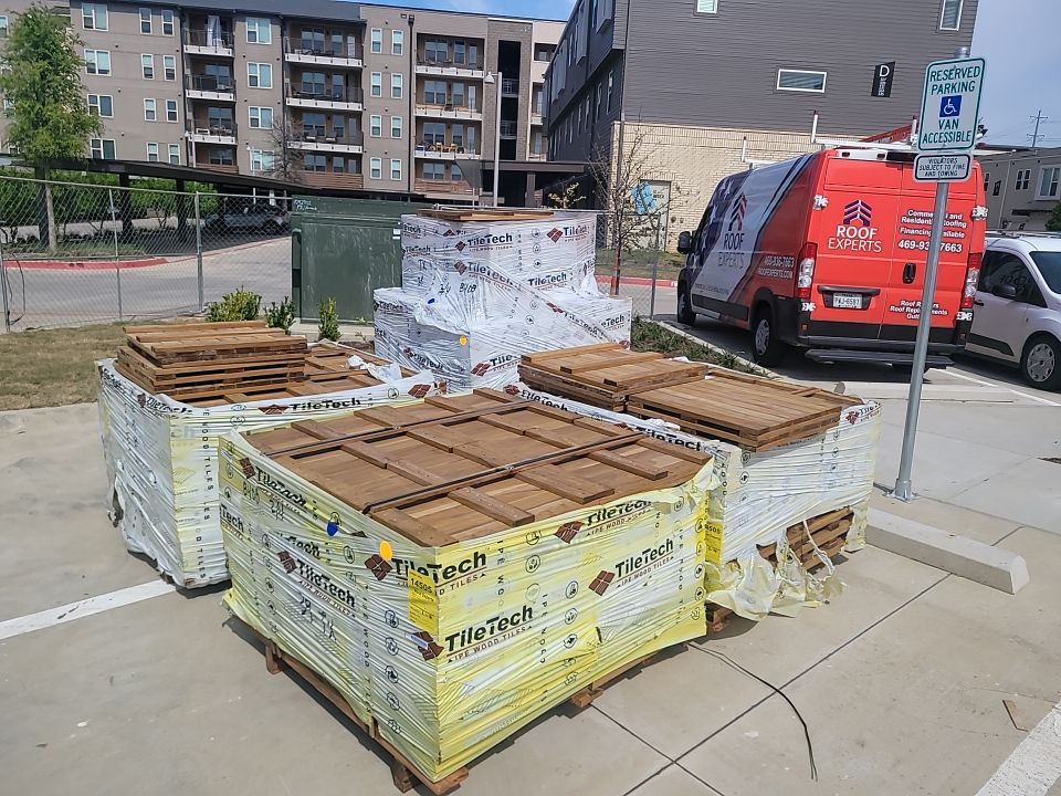 Apartment Roofing Installation using GAF HDZ Shingles, GAF TPO and Pavers in Lewisville, TX by Roof Experts