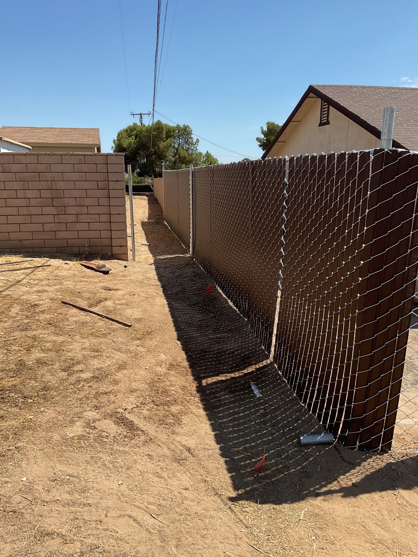 Dark Brown Privacy Chain Link Fence by Fence Guys Inc.