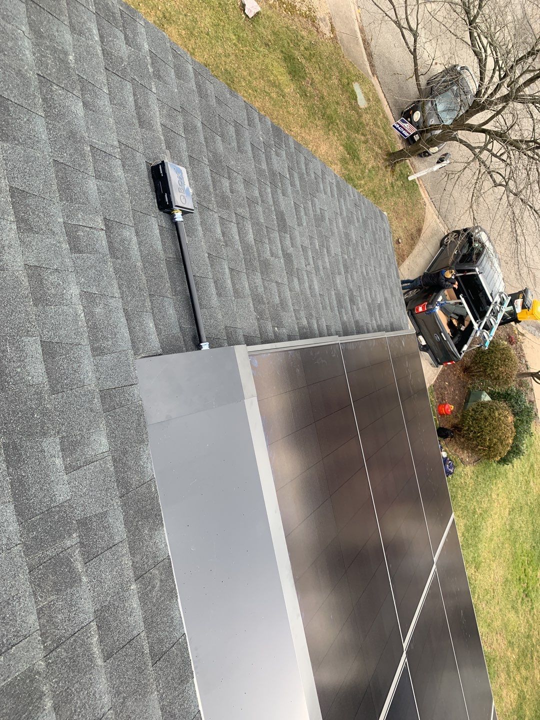 Roof Replacement with GAF Decotech integrated solar panels by American Home Contractors