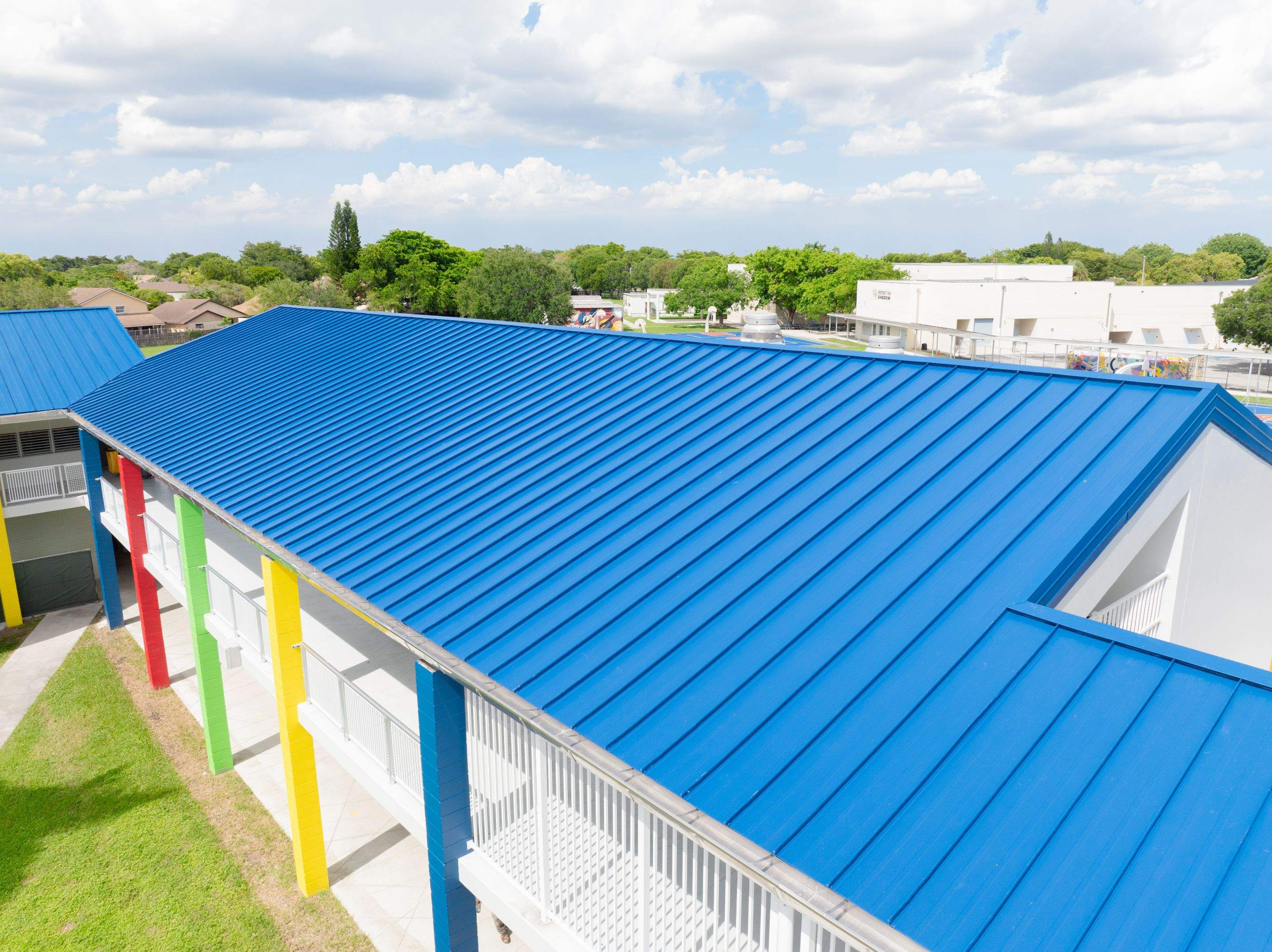 24ga 1.5" Mechanical Seam Slate Blue by Total Roofing System The Metal Roof Experts