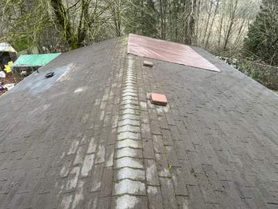 Residential Roof Repair in Progress in Bremerton, WA
