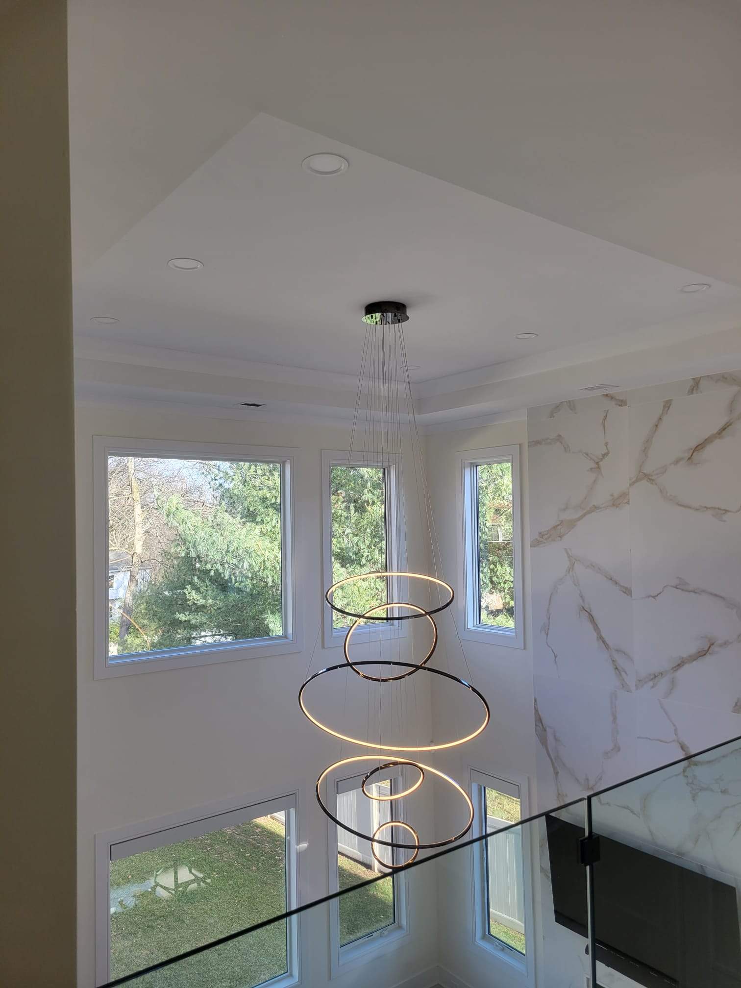 Chandelier and lift installation by Staybright Electric