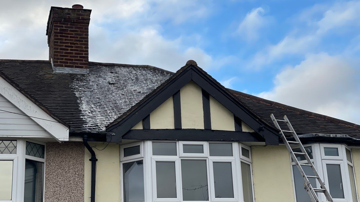 Roof Scraping- Moss Remaval - Biocide using Moss Scraper Blades by Ges Exterior Cleaning ltd