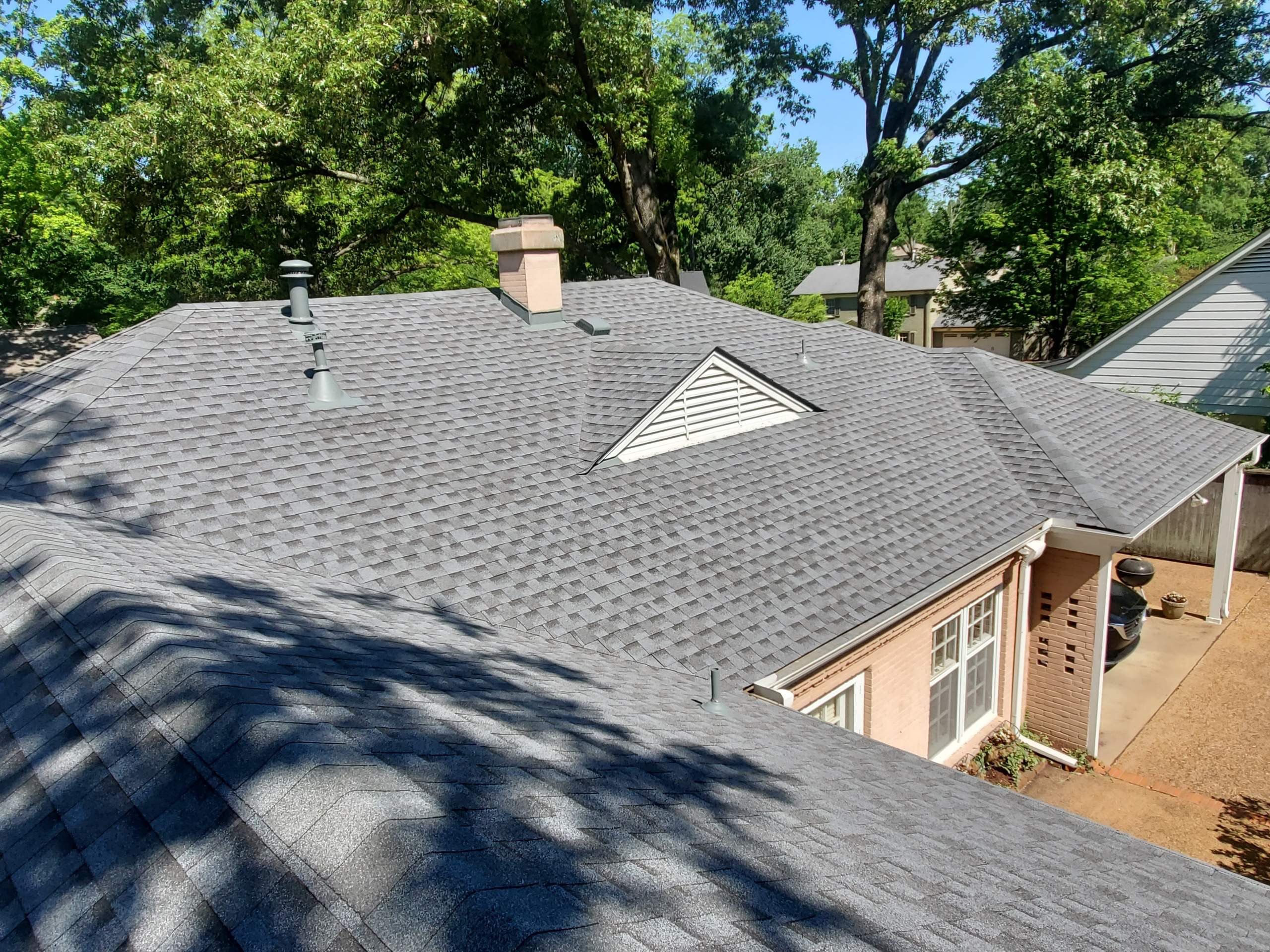 East Memphis Home Roof Replacement Featuring Pewter Gray GAF Timberline HD Shingles by Revival Roofing Services