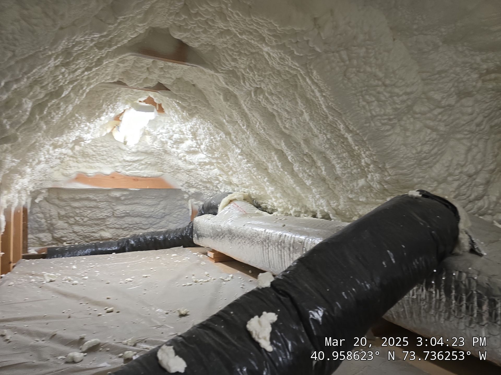 Attic Insulation using open cell spray foam by NYS Foam & Energy