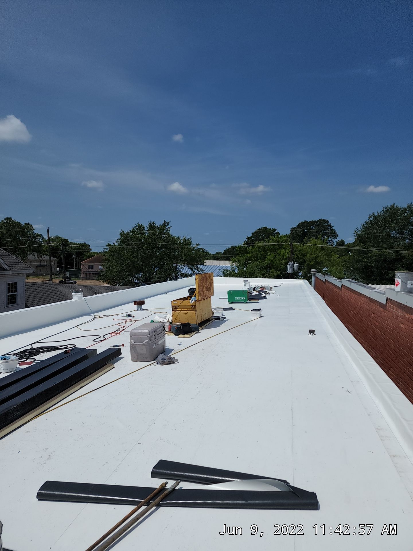 Commercial Roofing Installation using 50 mil PVC by Hostetler Roofing