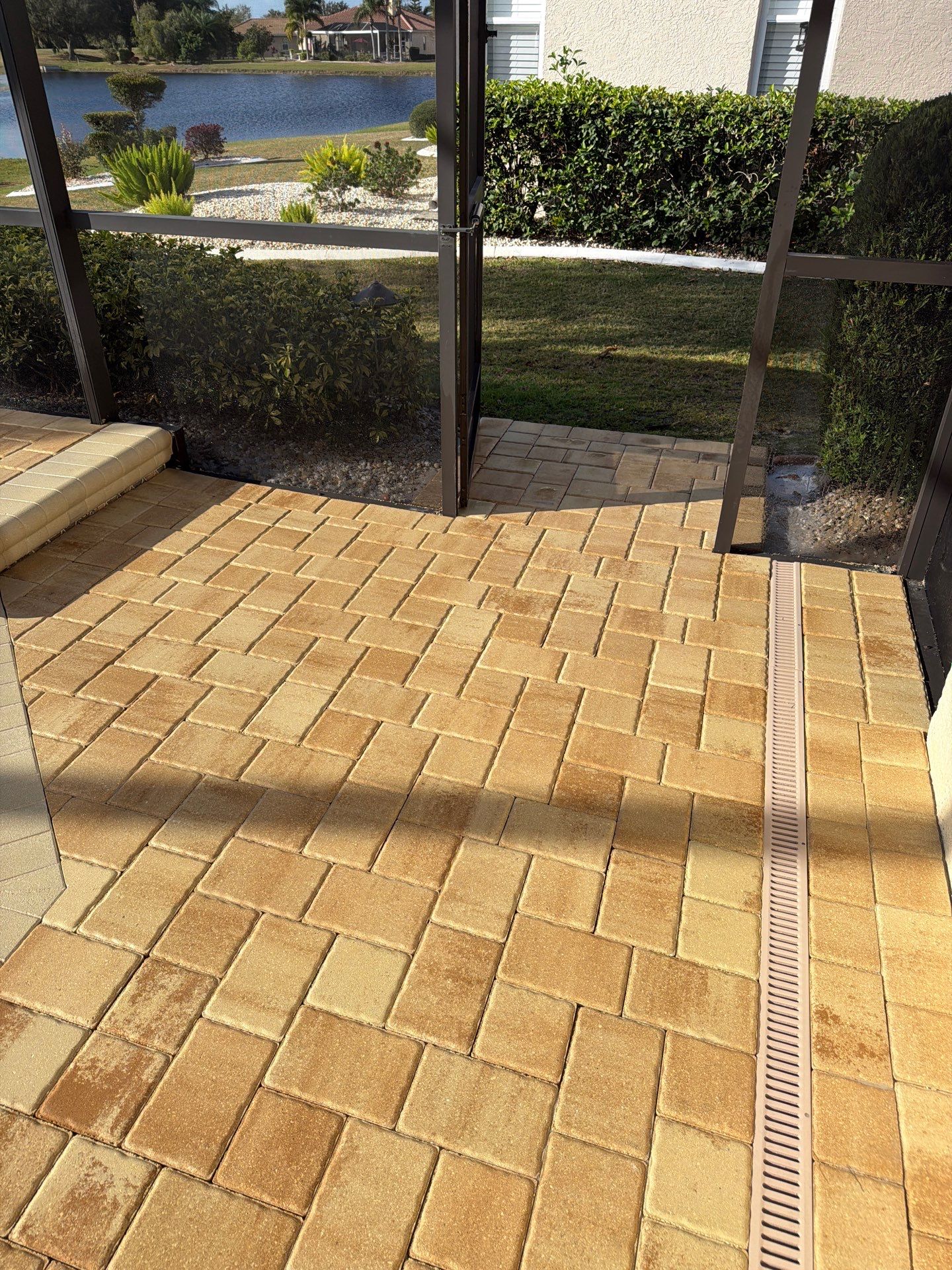 Custom Tan Paver Pool Deck and Patio in Sun City Center by Supreme Paver Experts