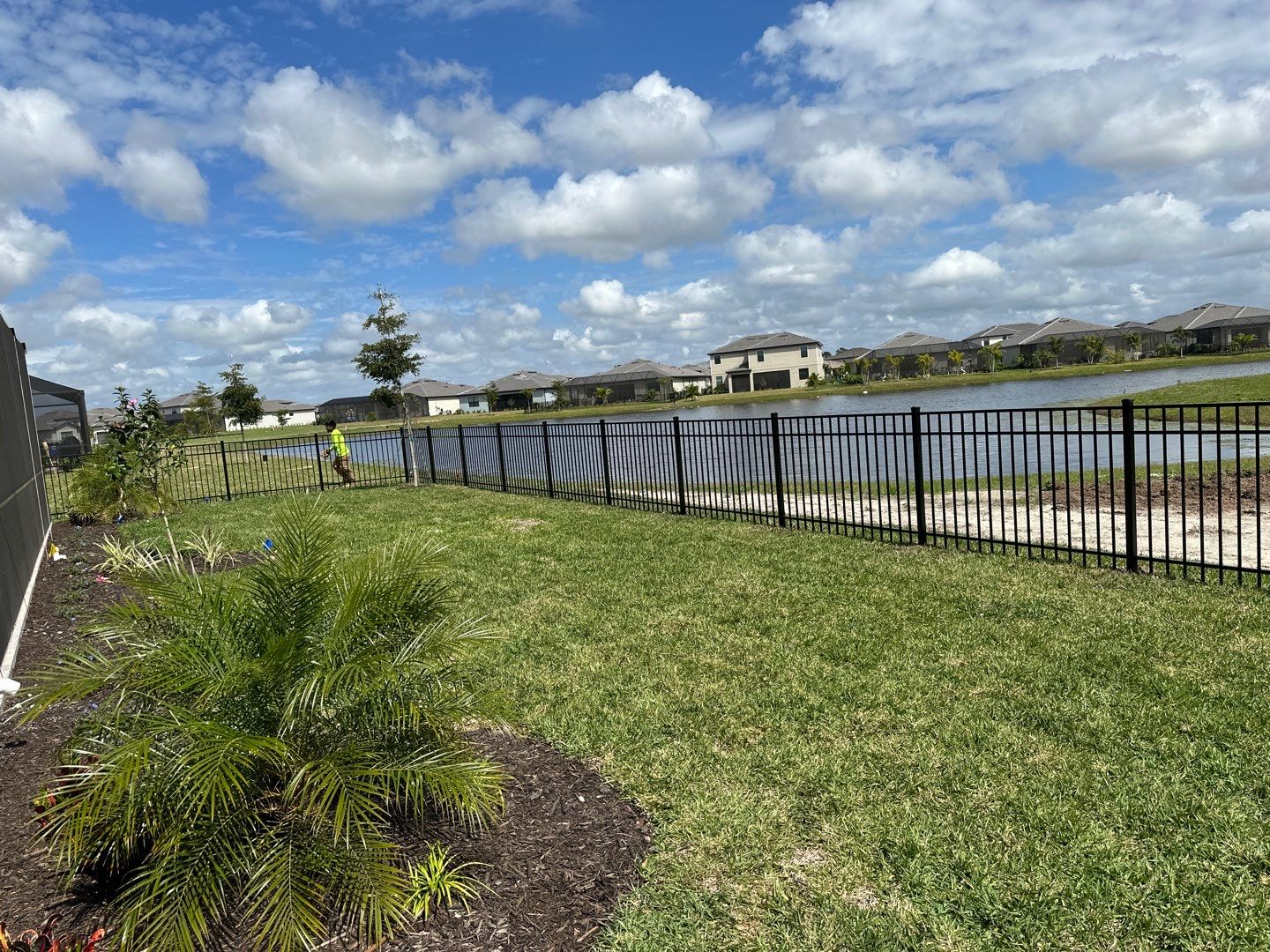Aluminum Fence Installation using Black 3 Rail Aluminum Fence by Asap fence and gates, LLC