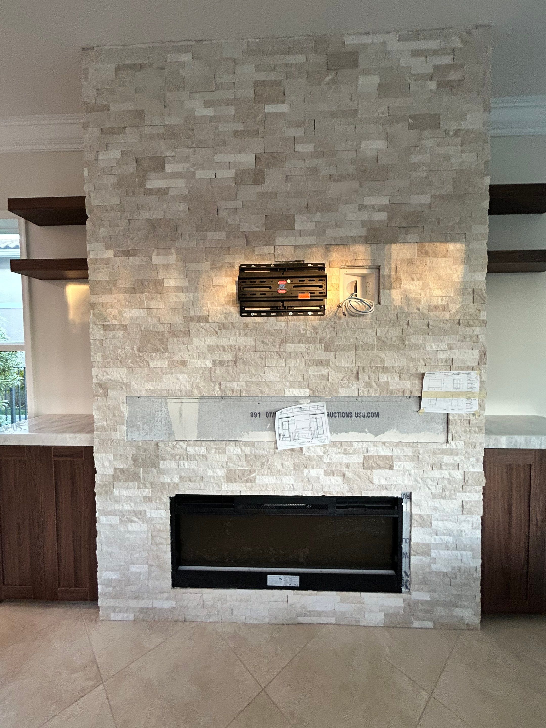 TV Fireplace Wall - Delray Beach by Hevi Tile